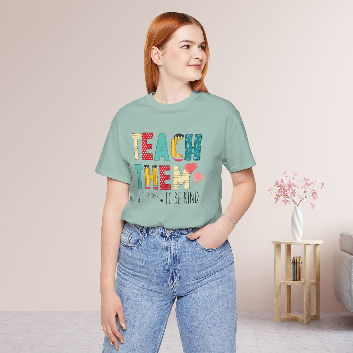 Teach Them to Be Kind Teacher Soft Cotton Tee