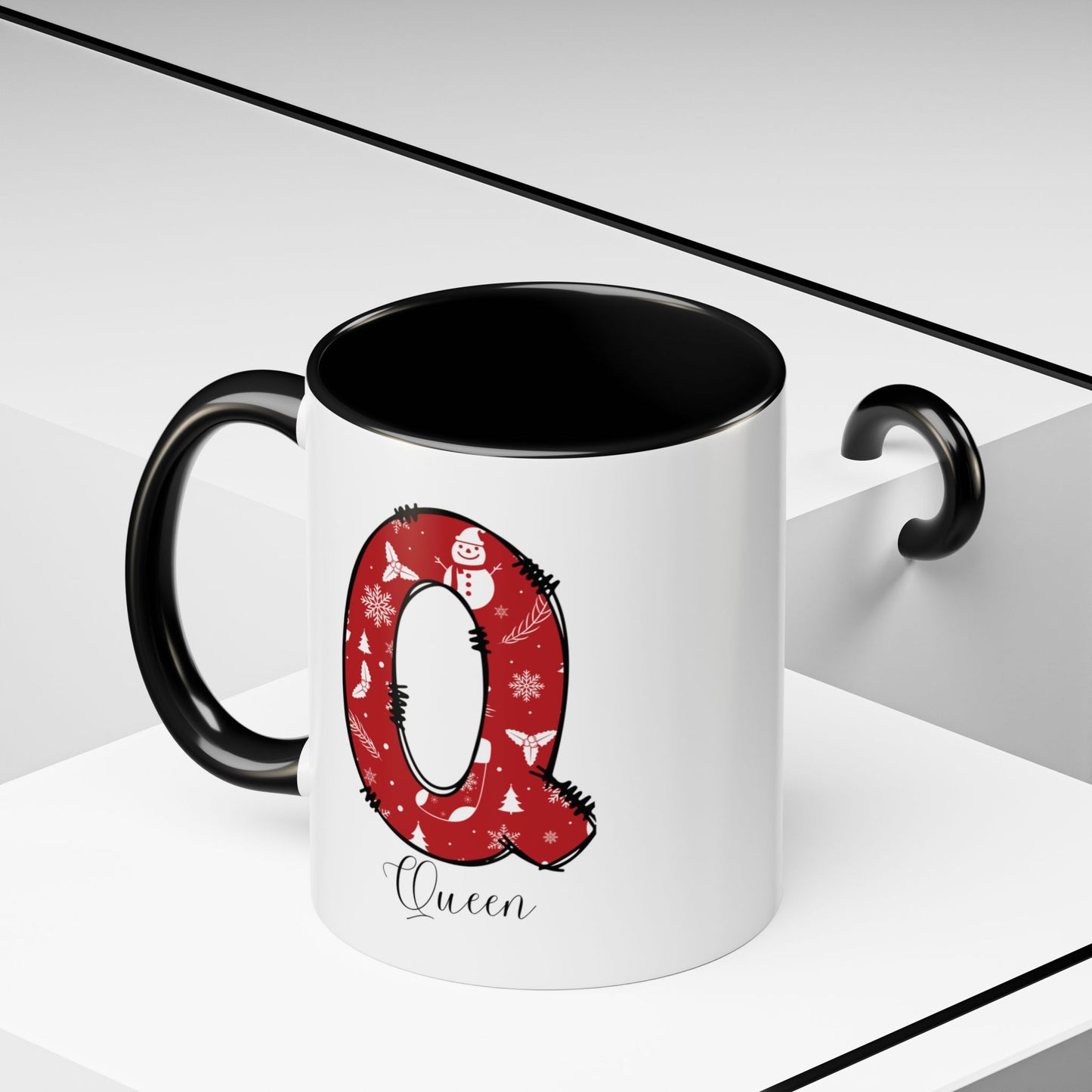 Custom Christmas Initial Letter Mug with Name - Personalized Christmas Gifts A-Z