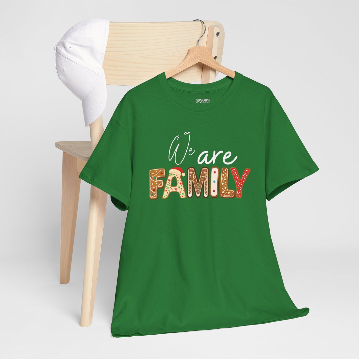 We Are Family Christmas Cookie Heavy Cotton Tee - Christmas Pajama Shirt