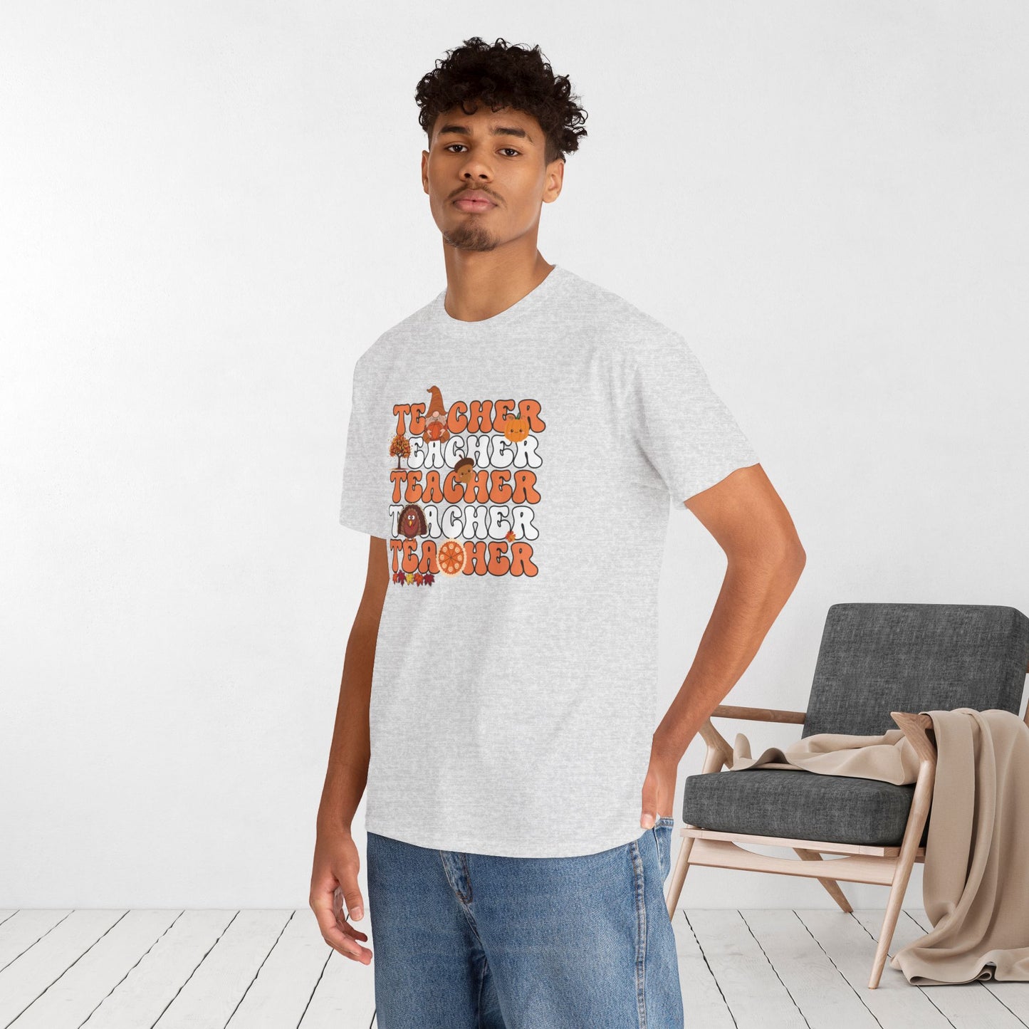 Groovy Thanksgiving Teacher Heavy Cotton Tee