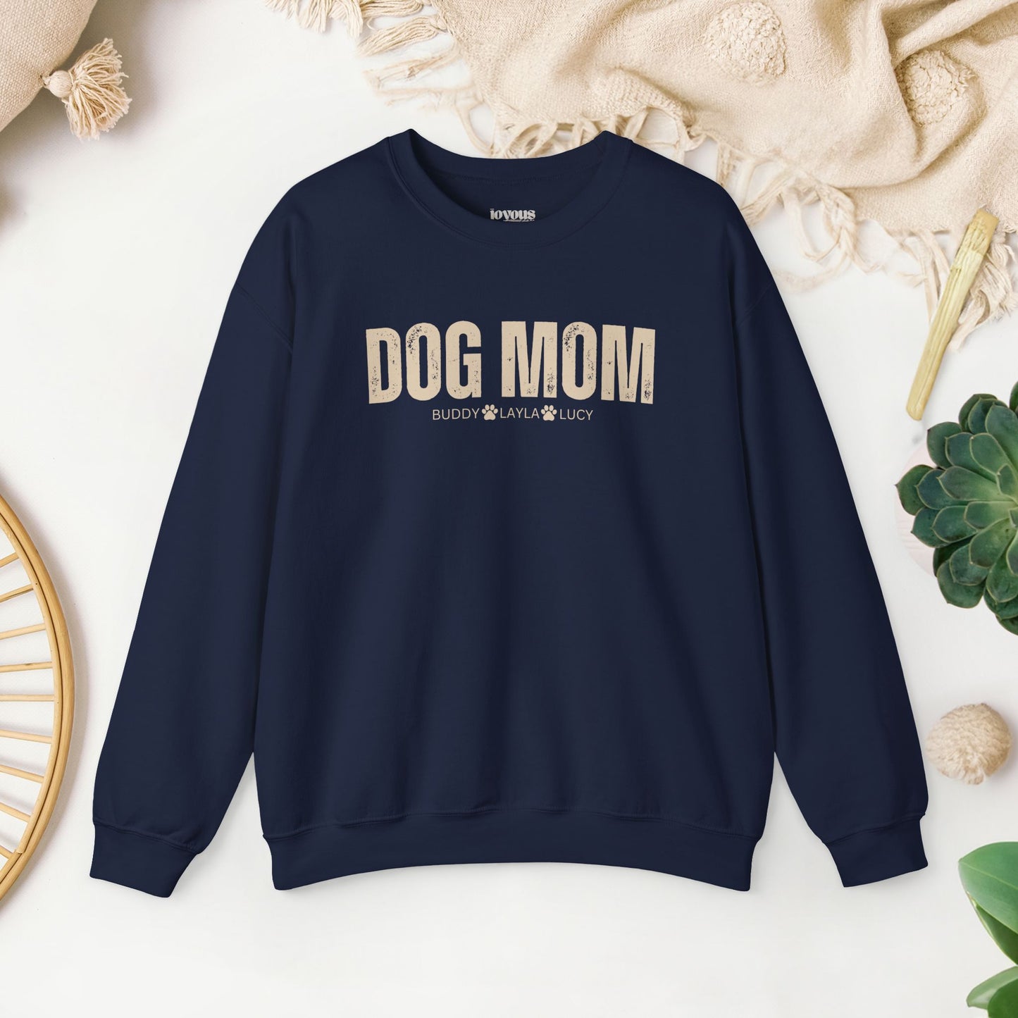 Custom Dog Mom Sweatshirt with Dogs Name - Personalized Gift for Dog Mom