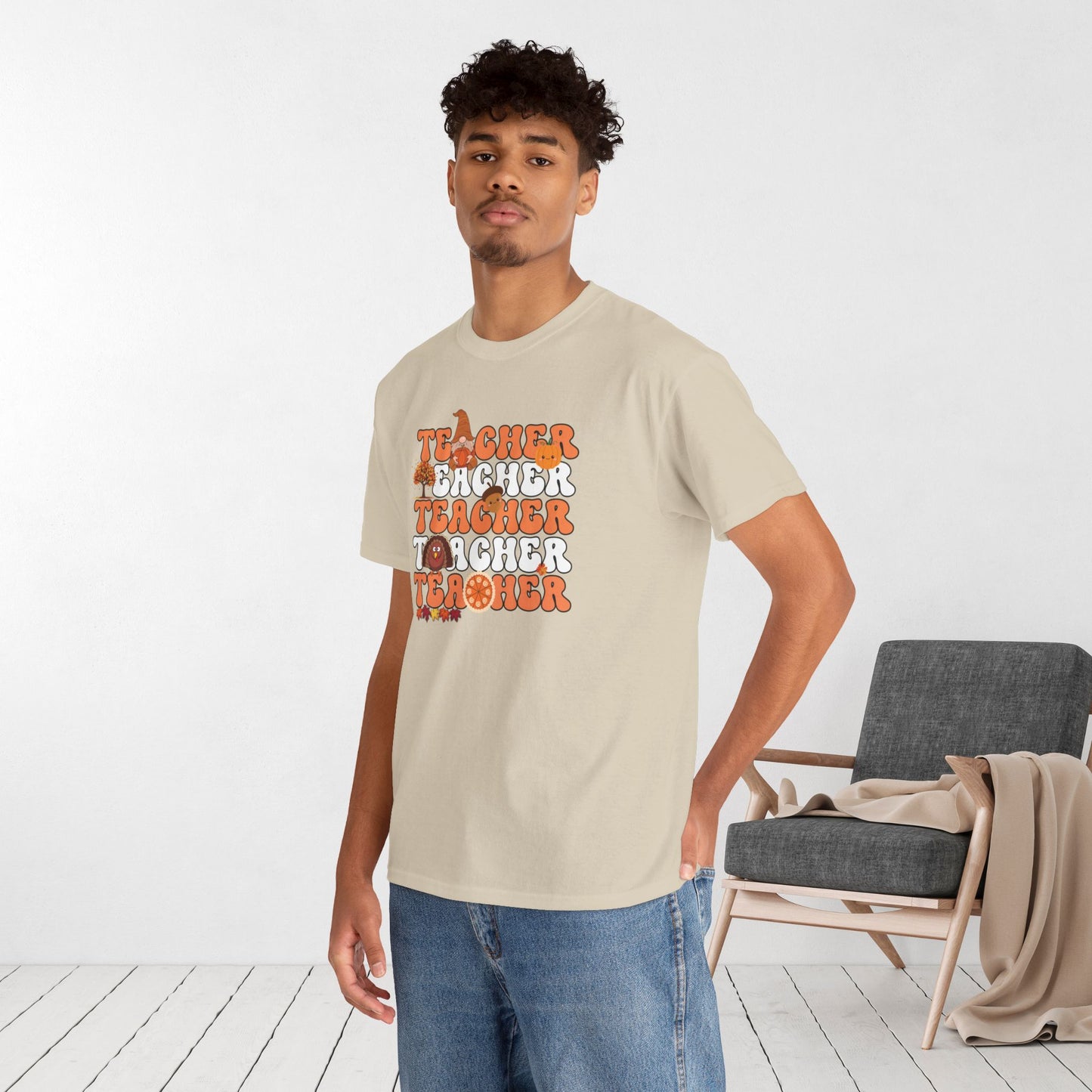 Groovy Thanksgiving Teacher Heavy Cotton Tee
