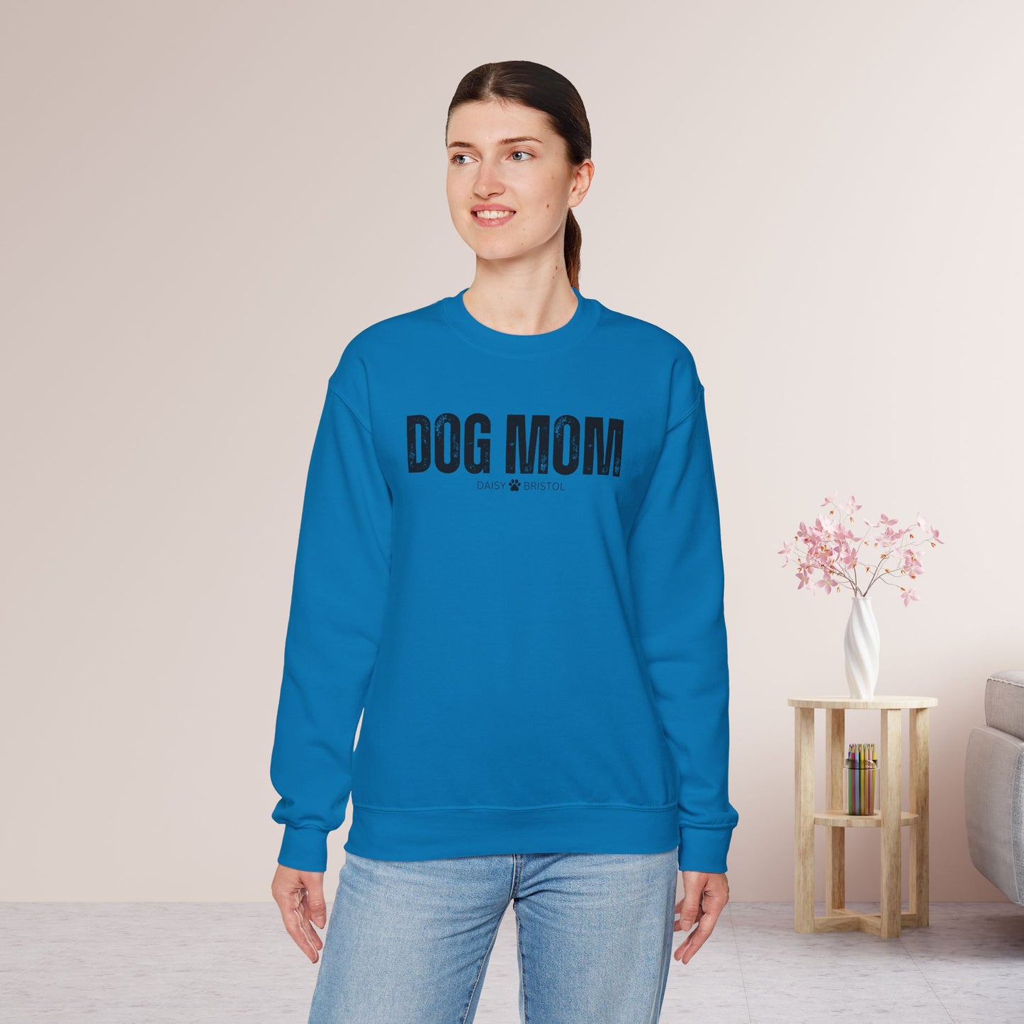 Custom Dog Mom Sweatshirt with Dogs Name - Personalized Gift for Dog Mom