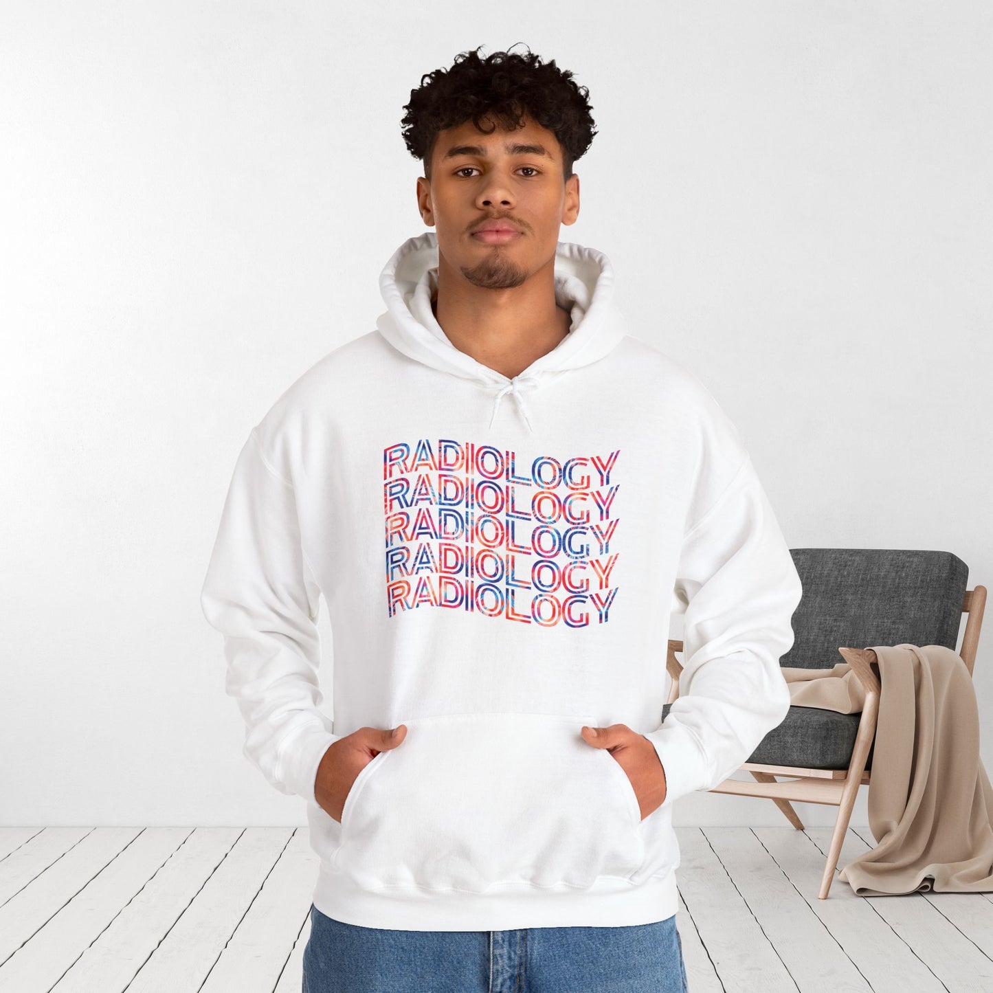 Tie Dye Wavy Radiology Hoodie for RAD Technician