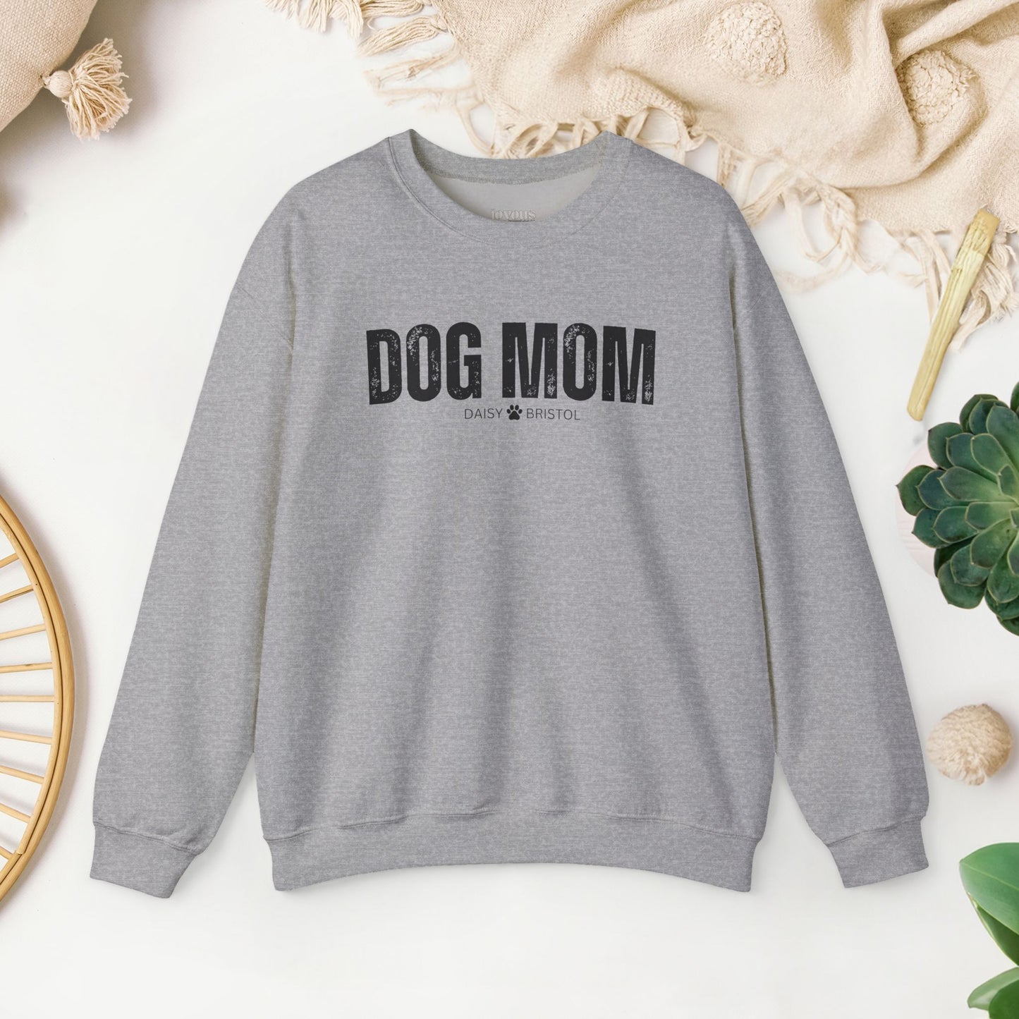 Custom Dog Mom Sweatshirt with Dogs Name - Personalized Gift for Dog Mom