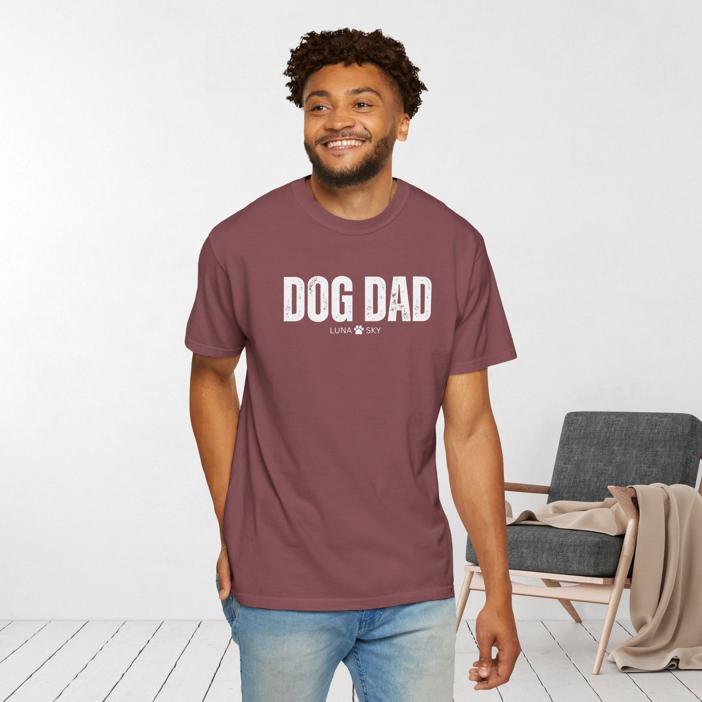 Custom Dog Dad Comfort Colors Shirt with Dogs Name - Personalized Dog Lover Gift