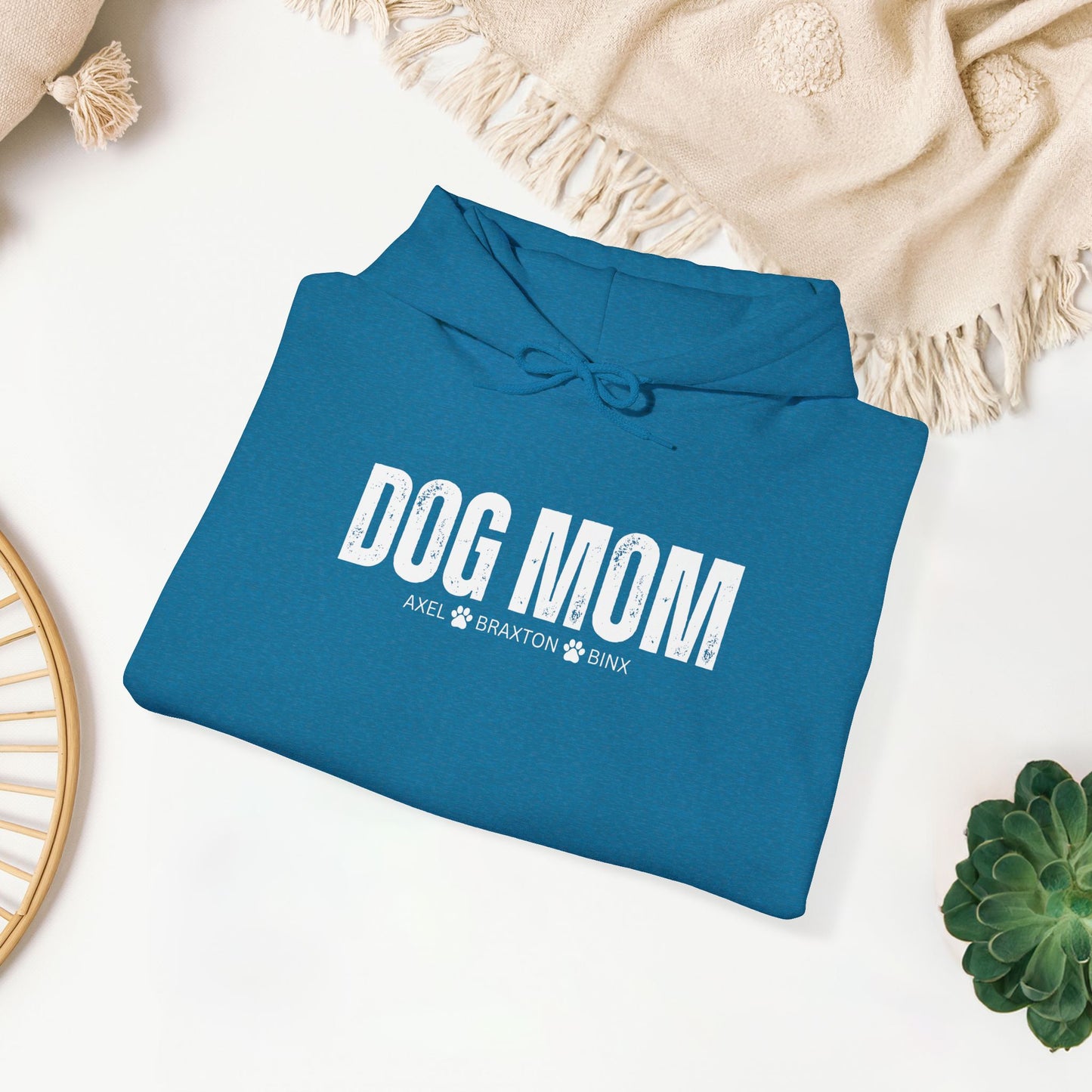 Custom Dog Mom Hoodie with Dogs Name - Personalized Gift for Dog Mom