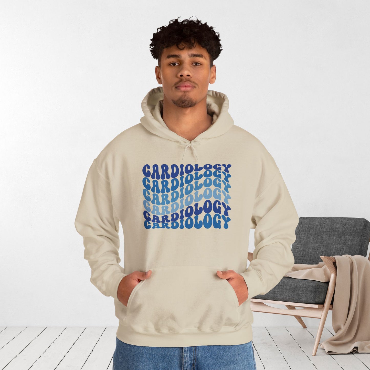 Groovy Blue Cardiology Hoodie - Cardiac Nurse Hoodie