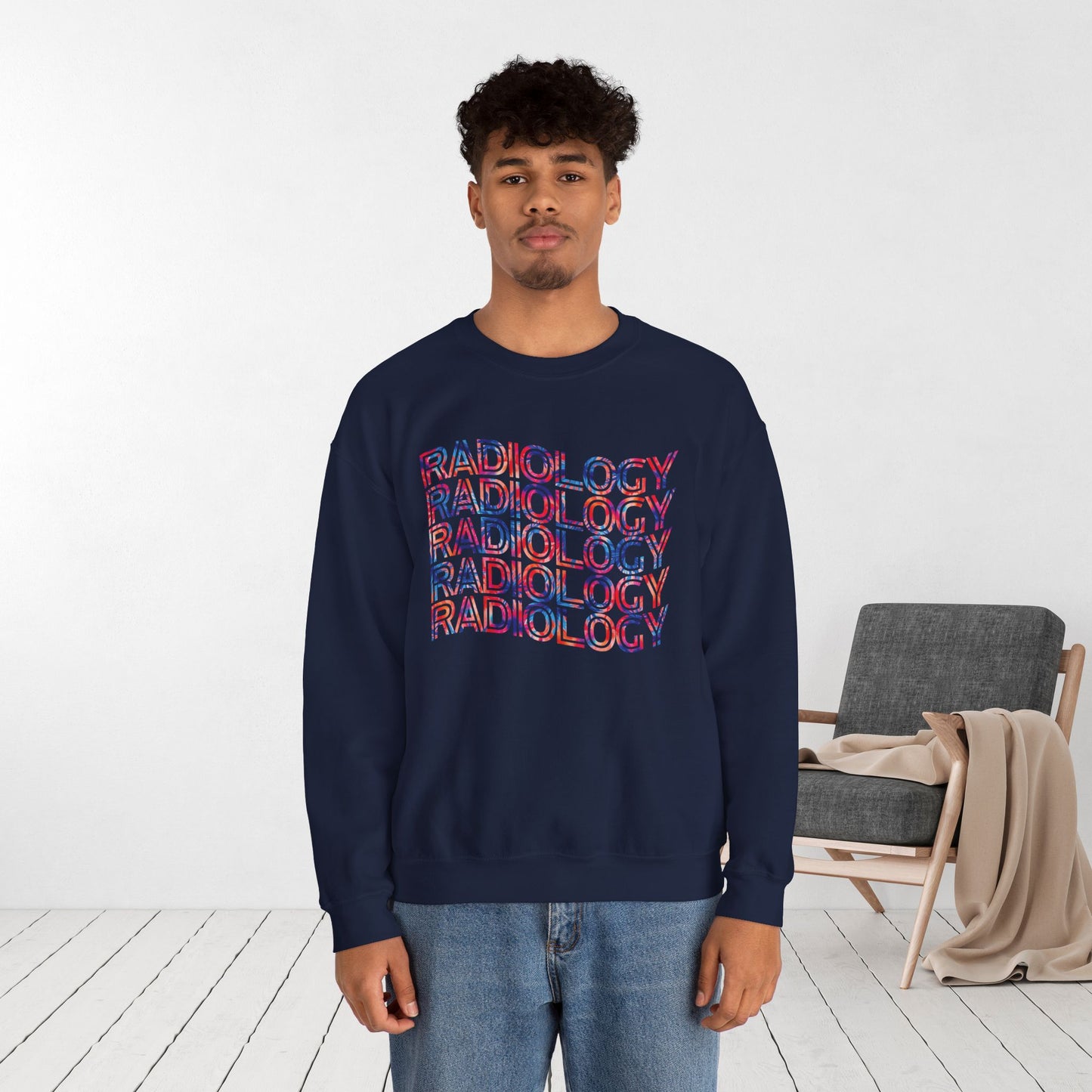 Tie Dye Wavy Radiology Sweatshirt for RAD Technician