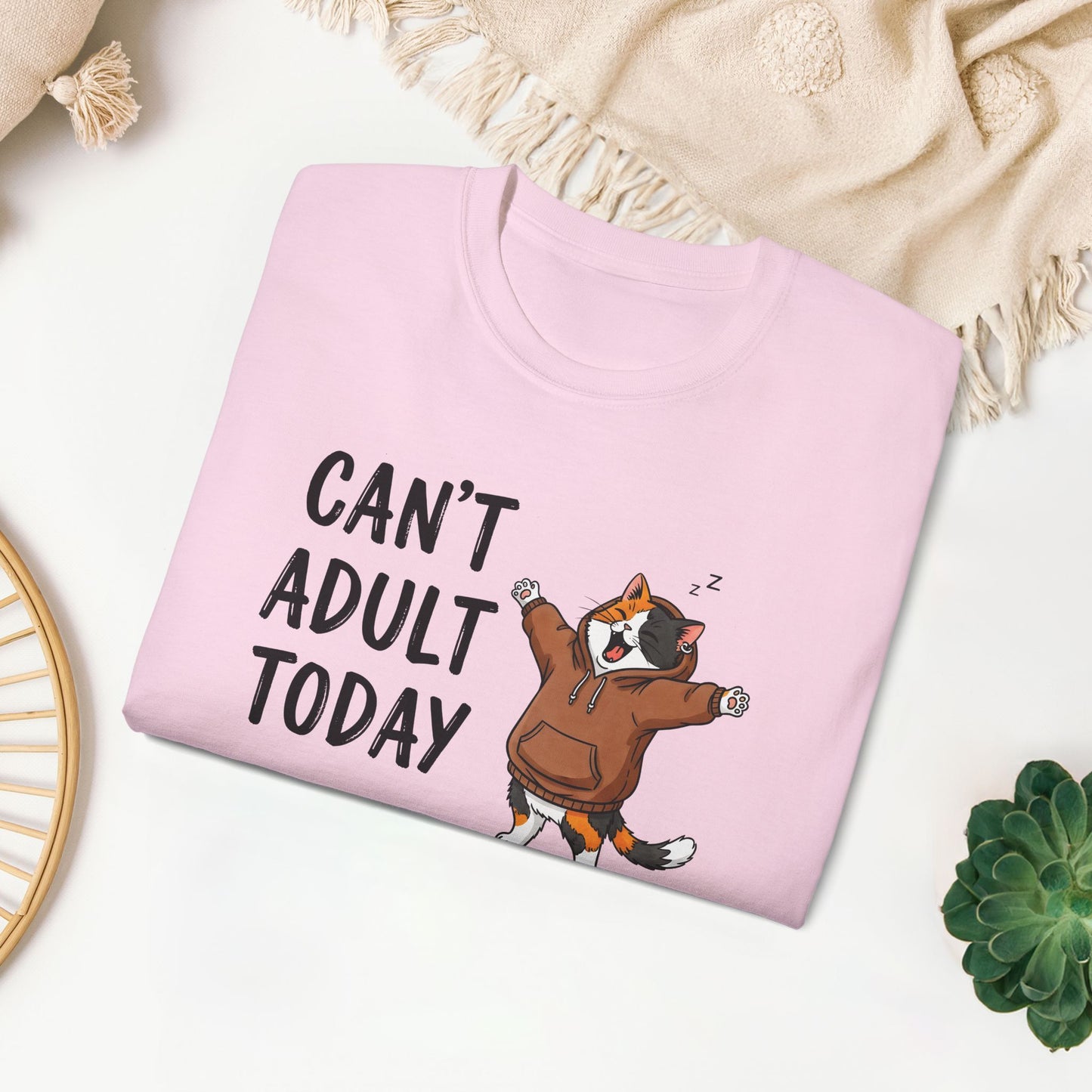 Can't Adult Today Funny Cat Ultra Cotton Tee