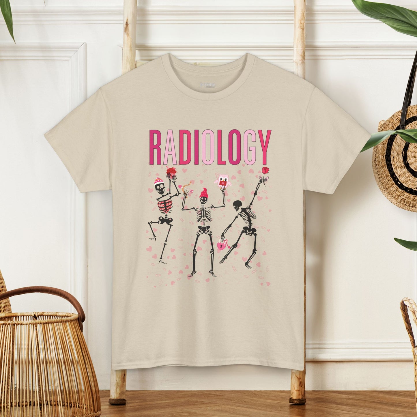 Dancing Skeleton Valentine's Day Radiology Heavy Cotton Tee