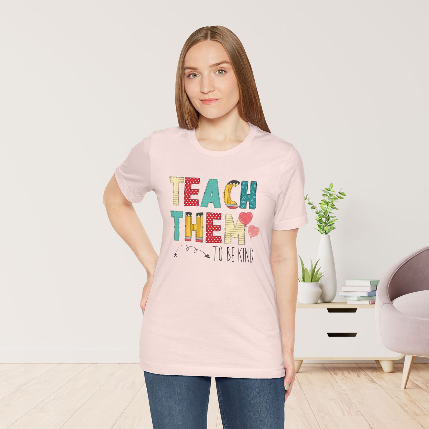 Teach Them to Be Kind Teacher Soft Cotton Tee