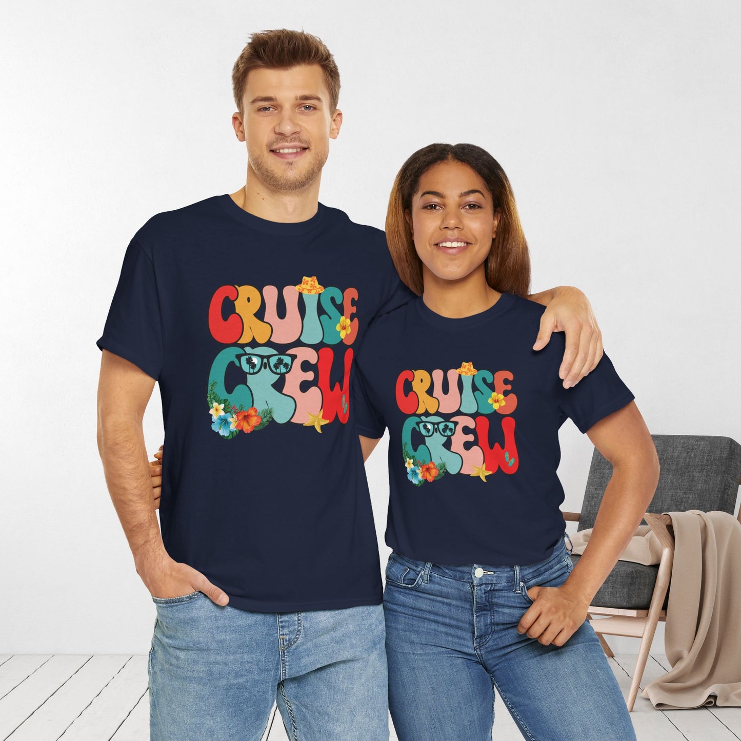 Groovy Cruise Crew Shirt - Family Cruise Vacation Heavy Cotton Tee