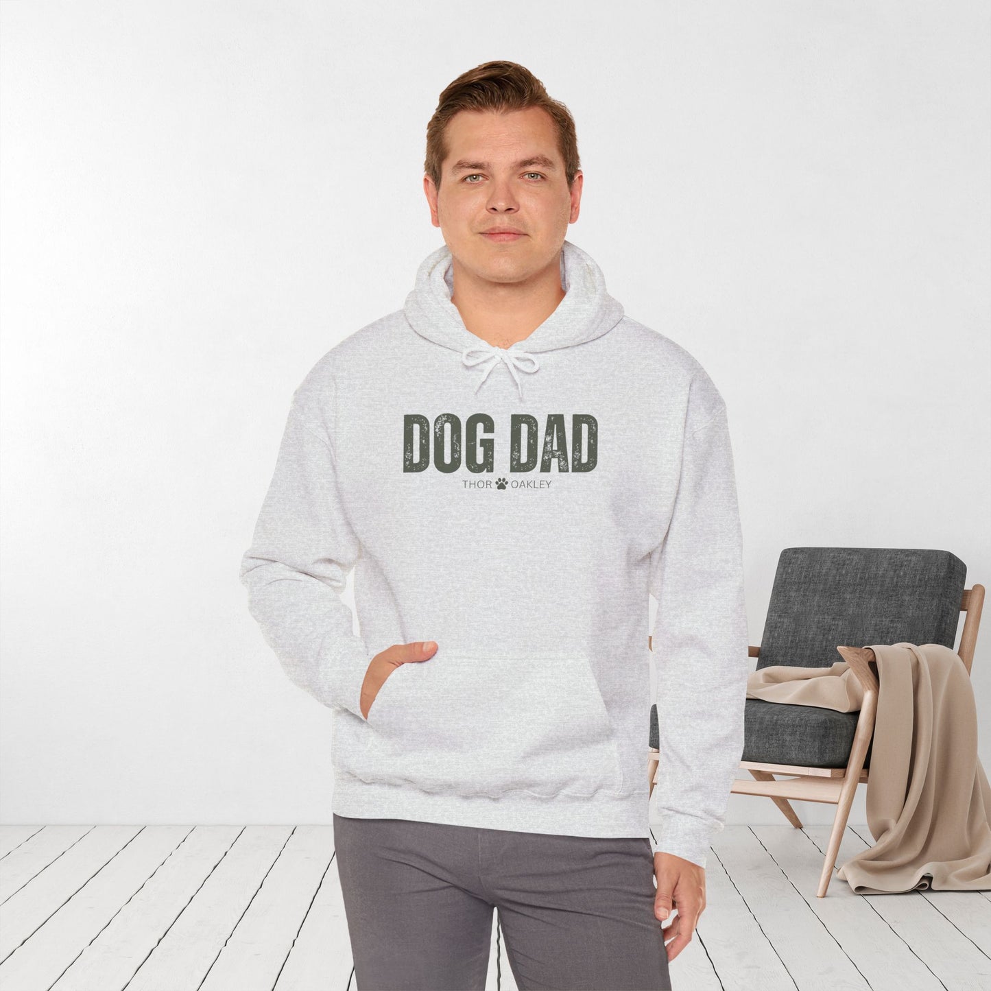 Custom Dog Dad Hoodie with Dogs Name - Personalized Gift for Dog Dad