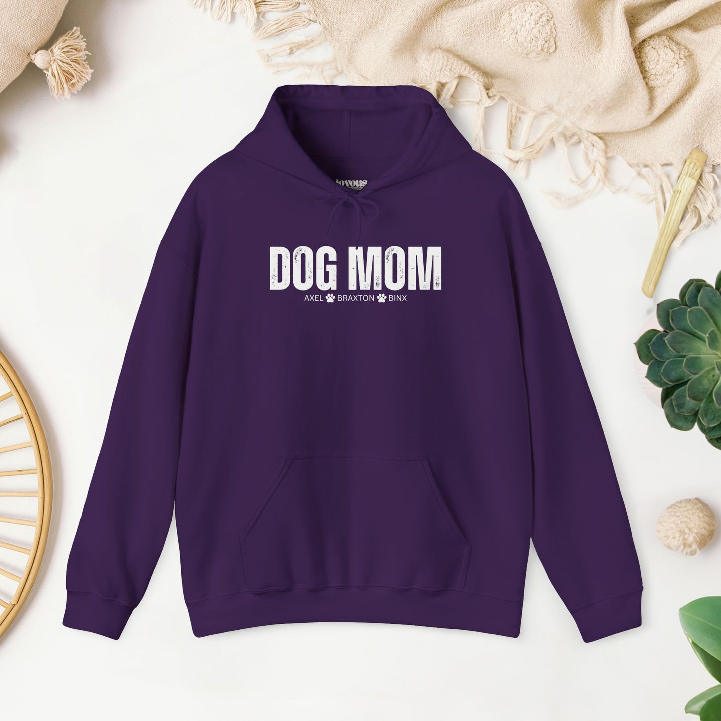 Custom Dog Mom Hoodie with Dogs Name - Personalized Gift for Dog Mom