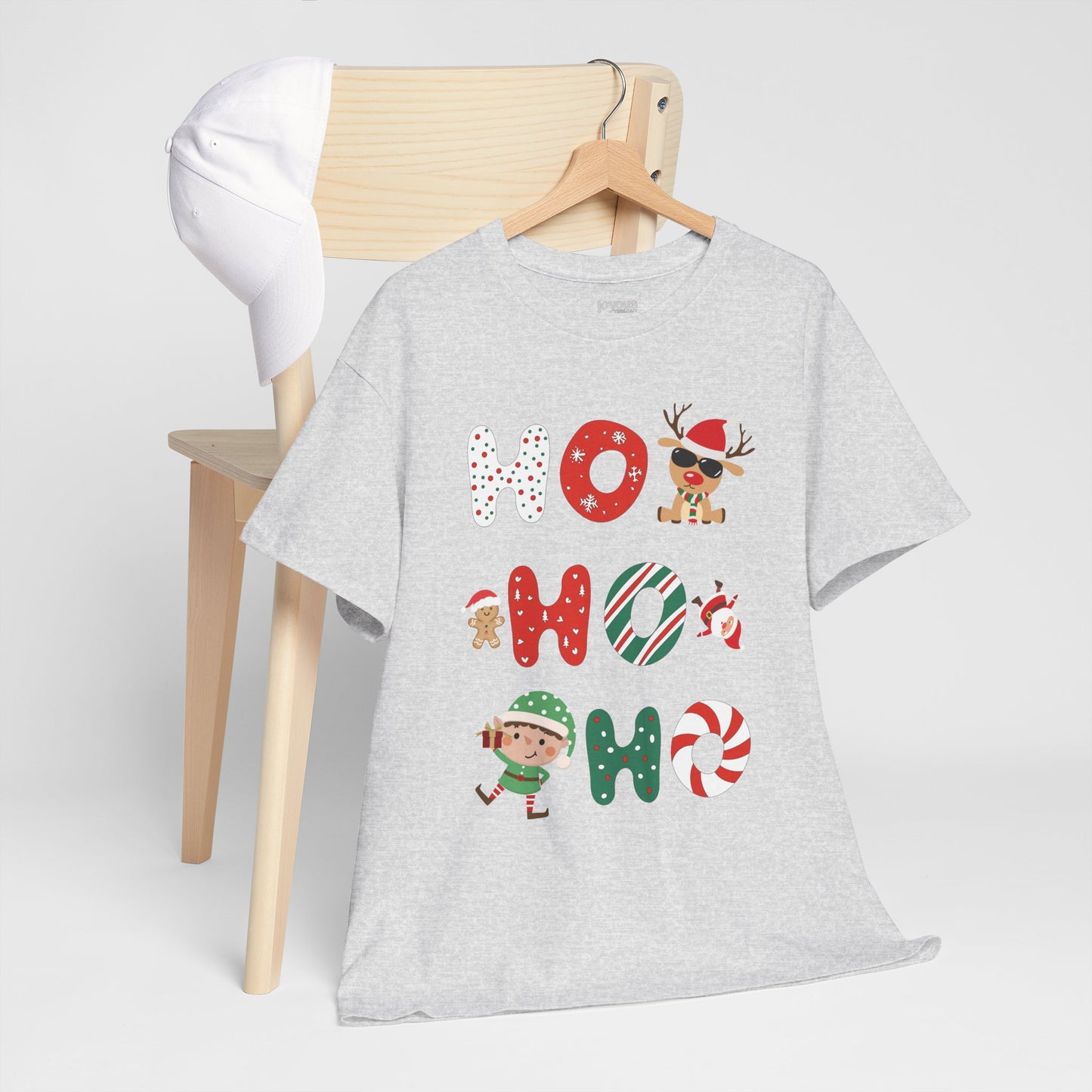 Ho Ho Ho Christmas Shirt - Matching Family Christmas Heavy Cotton Tee