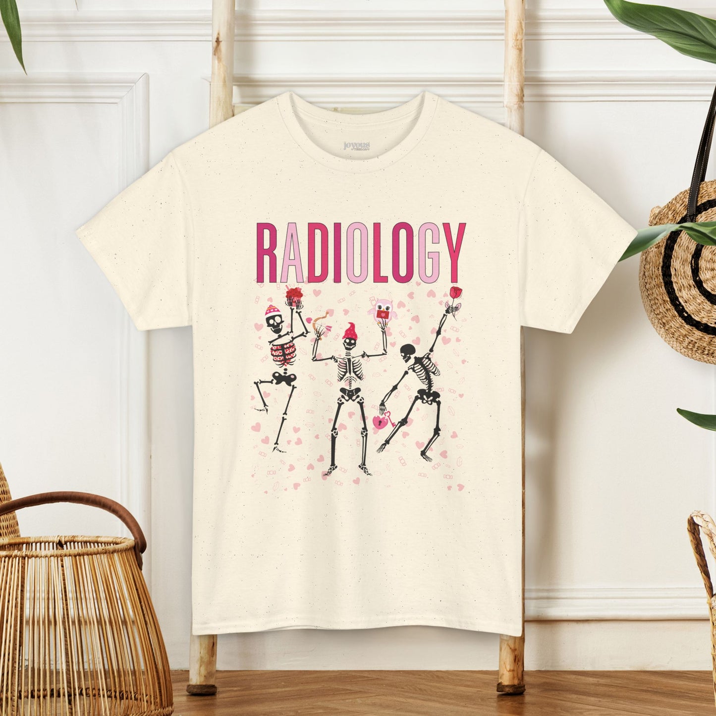 Dancing Skeleton Valentine's Day Radiology Heavy Cotton Tee