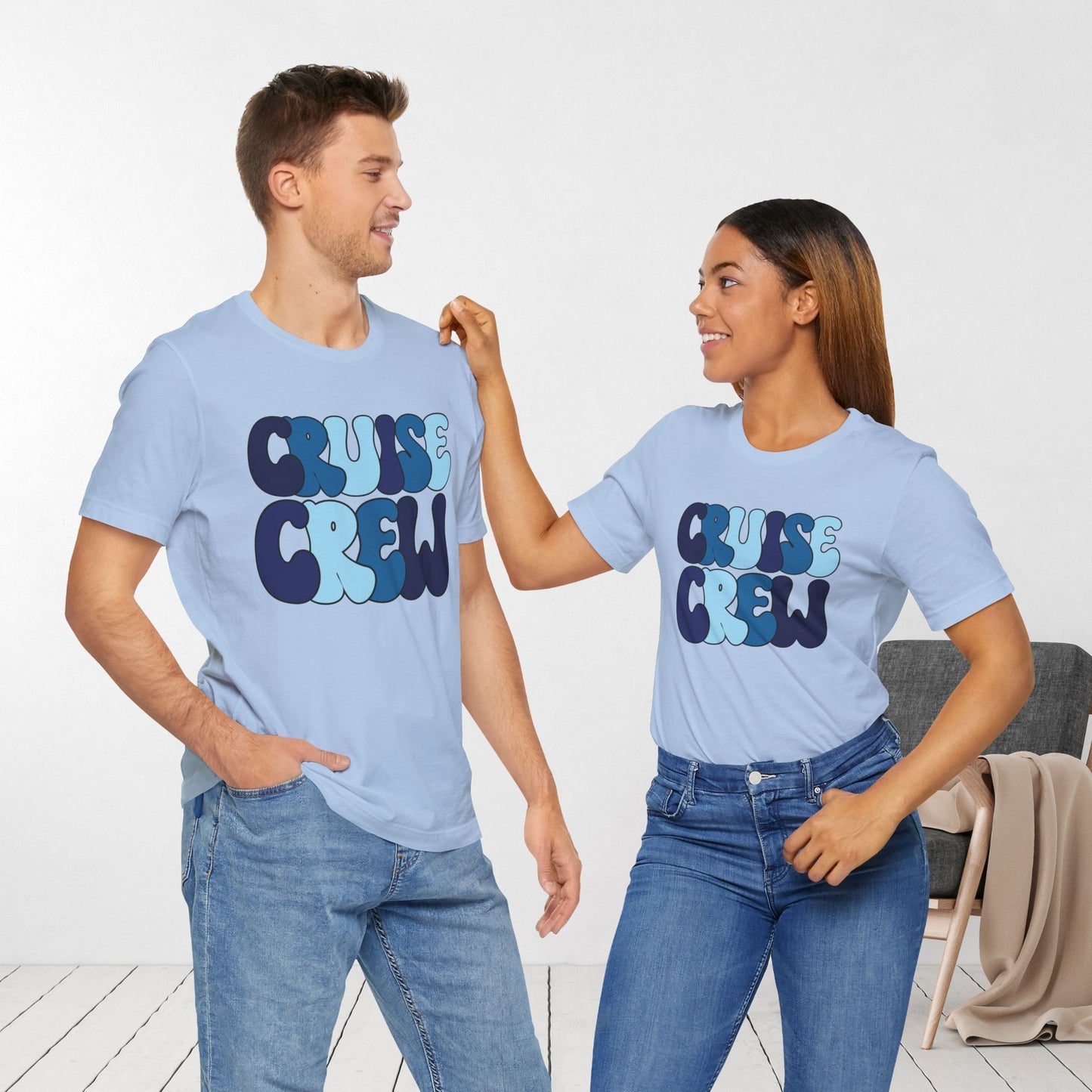 Blue Cruise Crew Shirt - Family Cruise Vacation Soft Cotton Tee