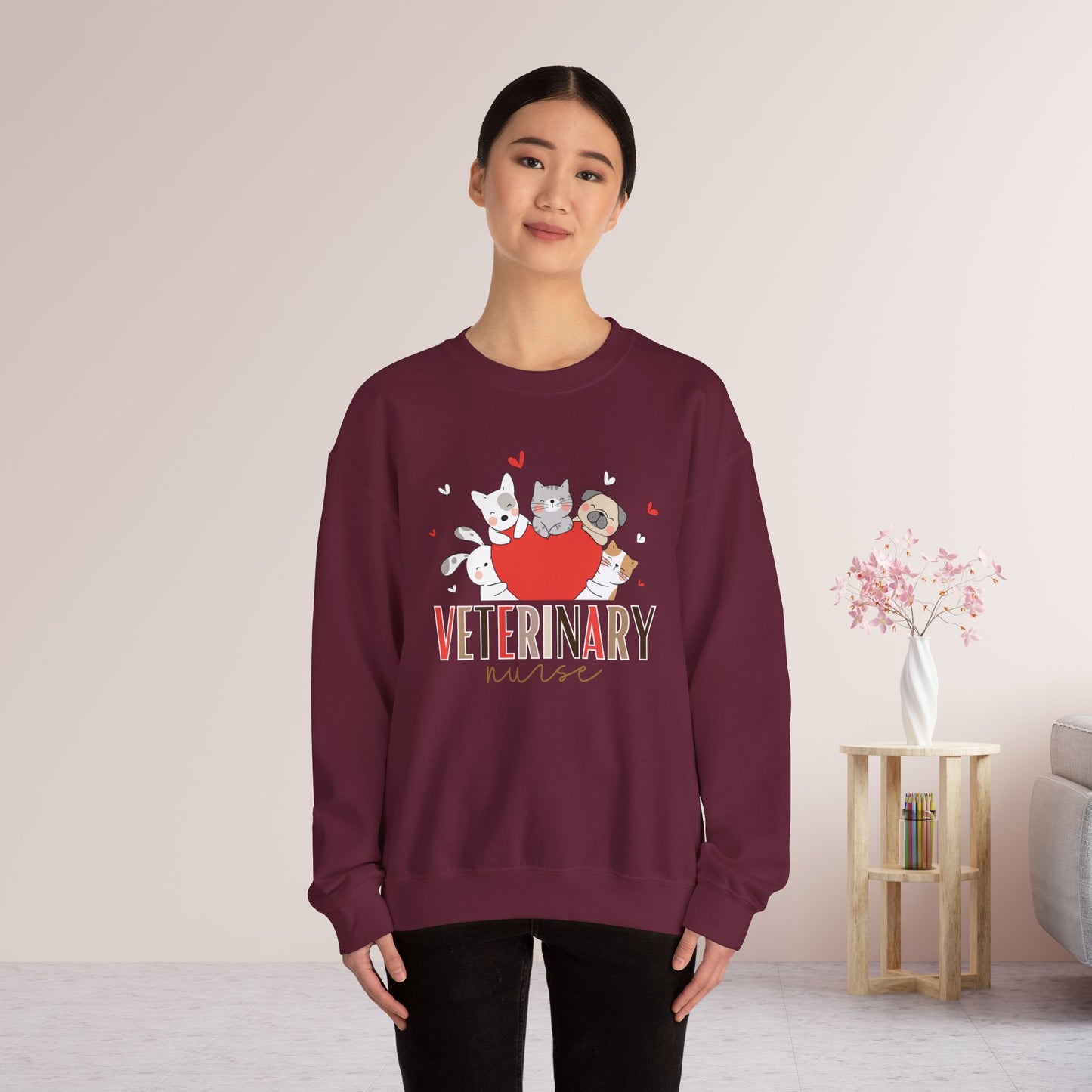 Cute Veterinary Nurse Crewneck Sweatshirt for VET Nurse