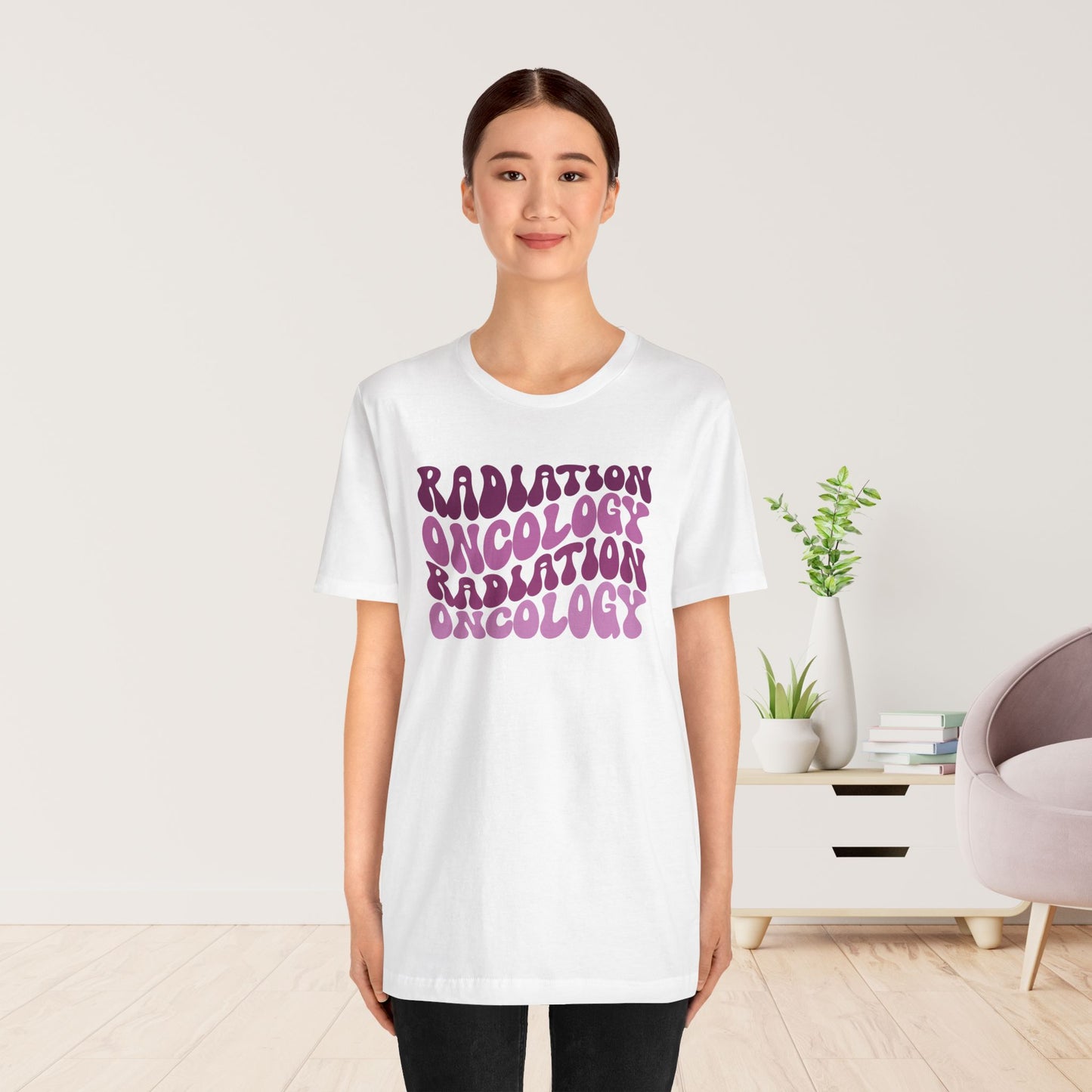 Purple Groovy Radiation Oncology Soft Cotton Tee