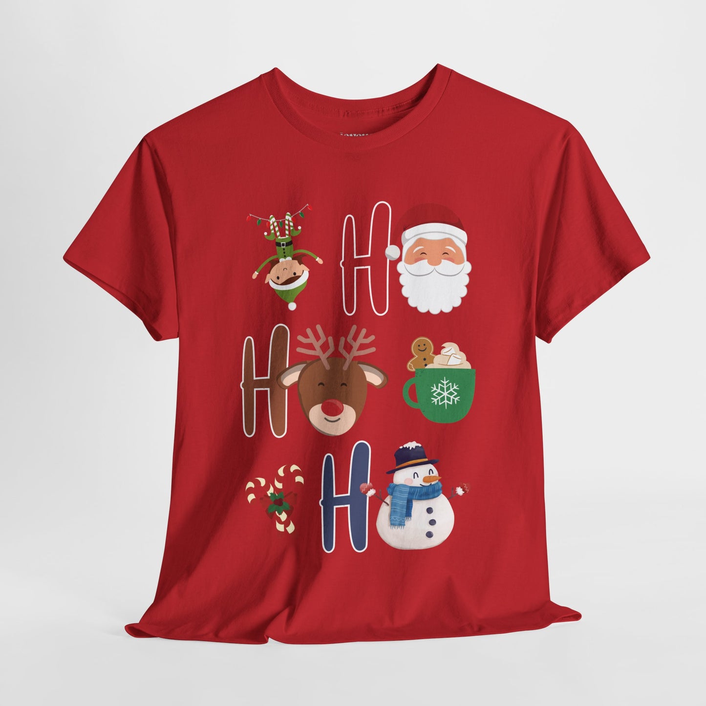 Ho Ho Ho Christmas Shirt - Matching Family Christmas Heavy Cotton Tee
