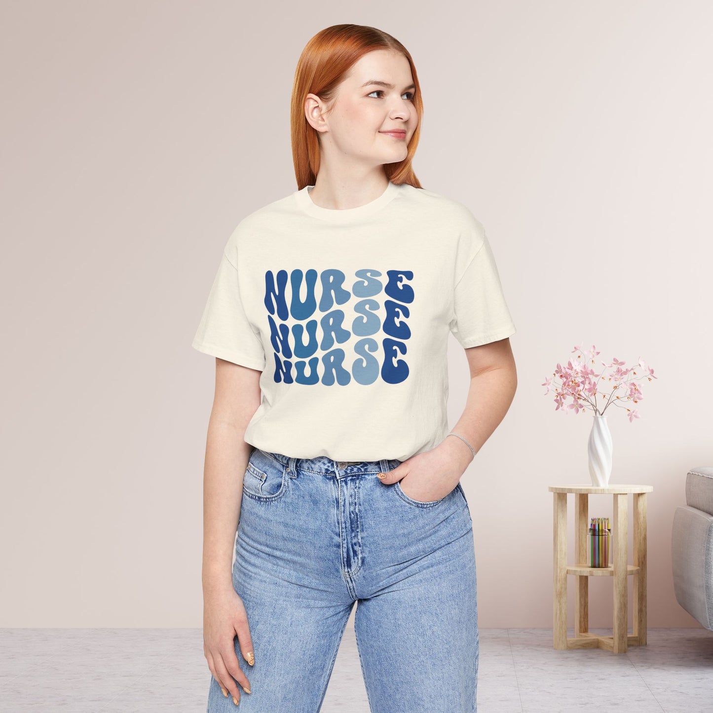 Groovy Blue Nurse Shirt - Registered Nurse Soft Cotton Tee