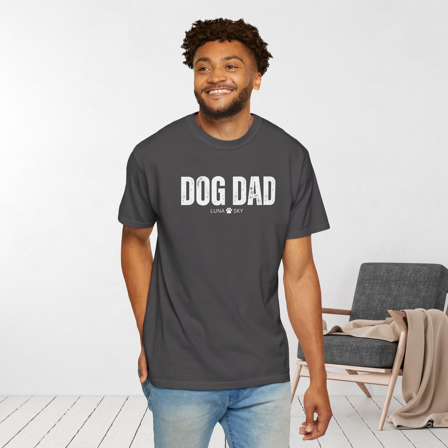 Custom Dog Dad Comfort Colors Shirt with Dogs Name - Personalized Dog Lover Gift