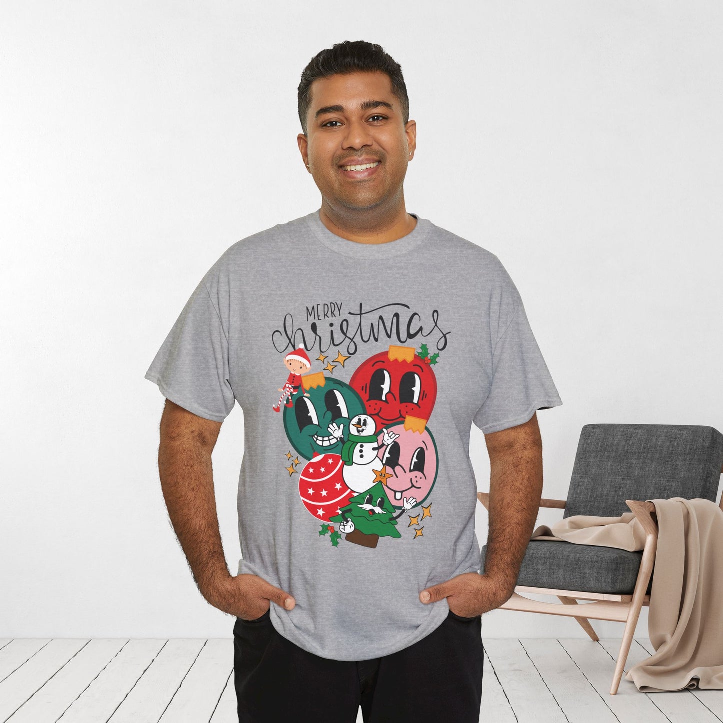 Trendy Christmas Ornament Shirt - Christmas Heavy Cotton Tee