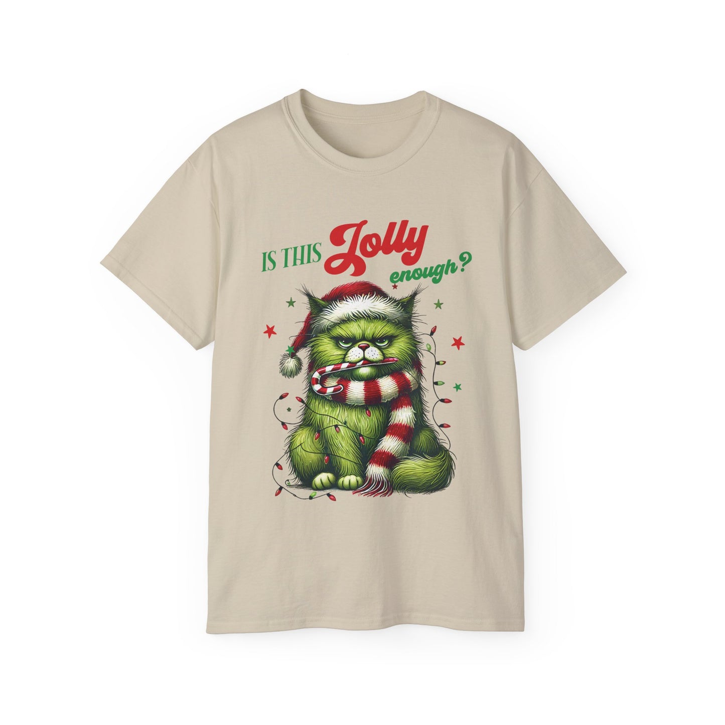 Is This Jolly Enough Grumpy Christmas Cat Ultra Cotton Tee