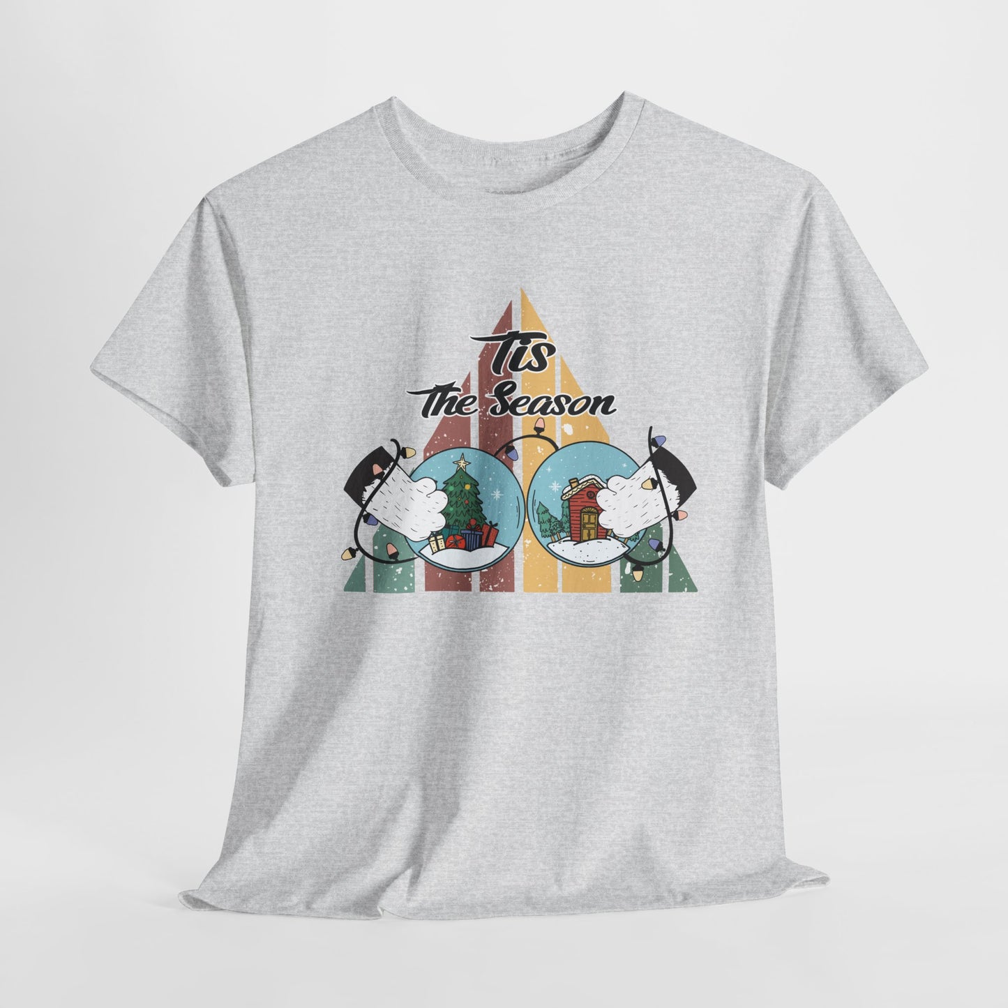 Tis The Season Funny Cat Christmas Heavy Cotton Tee - Cat Lovers Christmas Gift