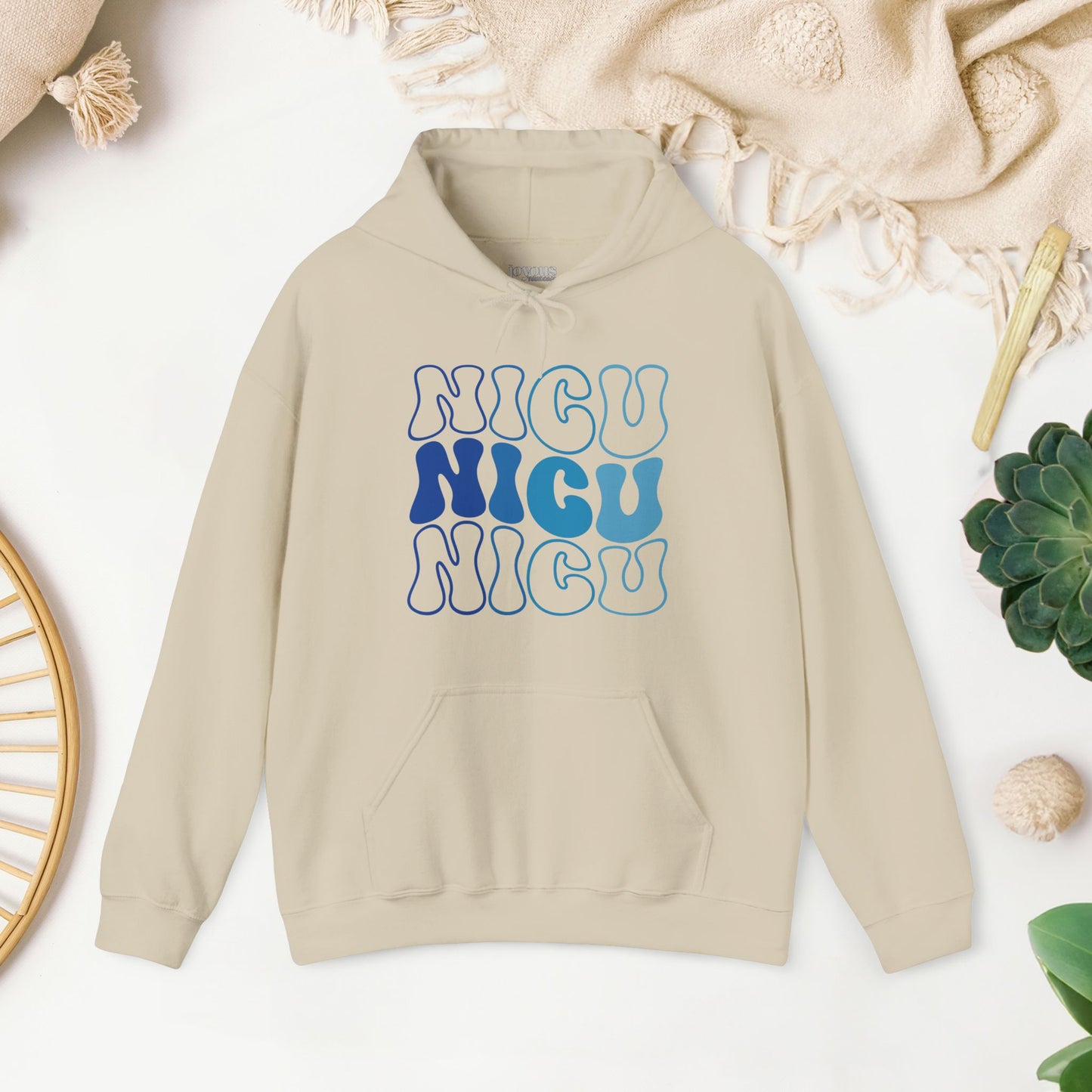 Groovy Blue NICU Hoodie - Neonatal ICU Nurse Hoodie