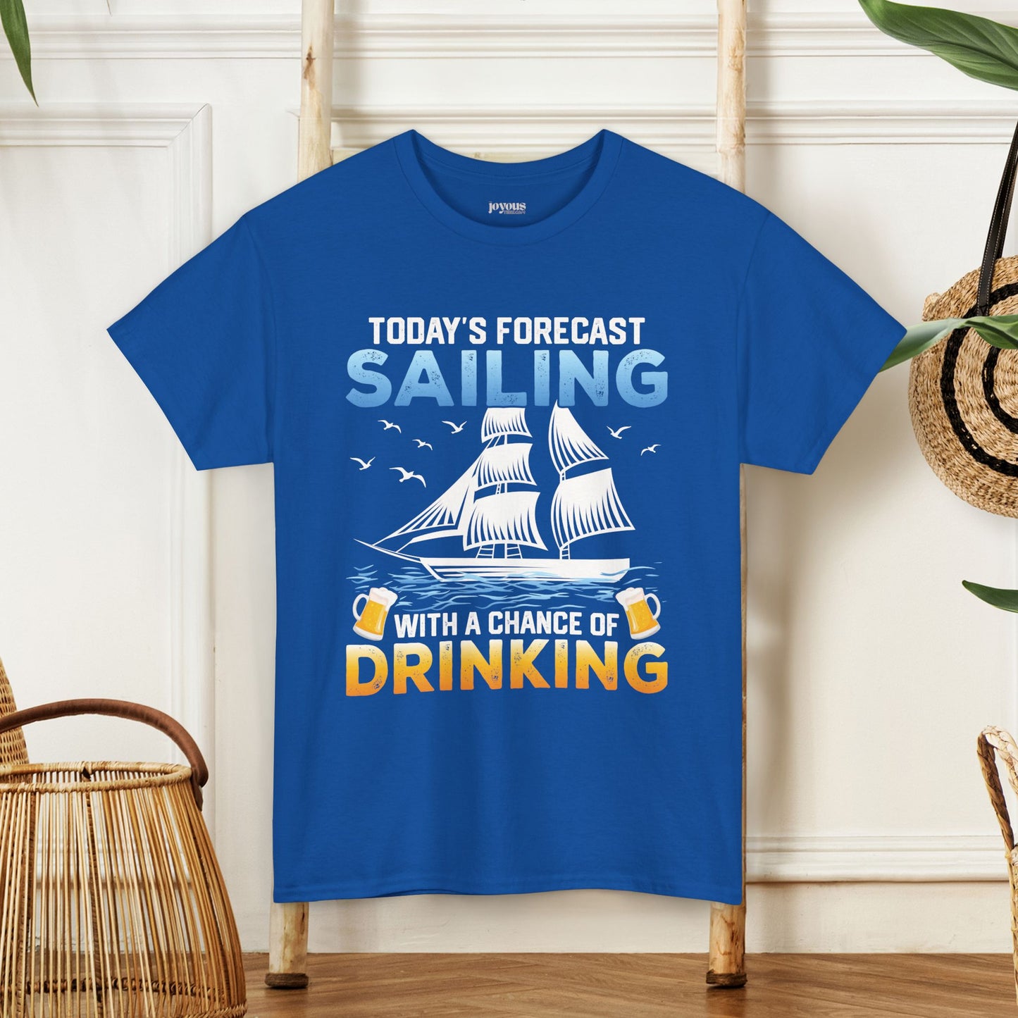Today's Forecast Sailing T-Shirt - Funny Sailing Heavy Cotton Tee