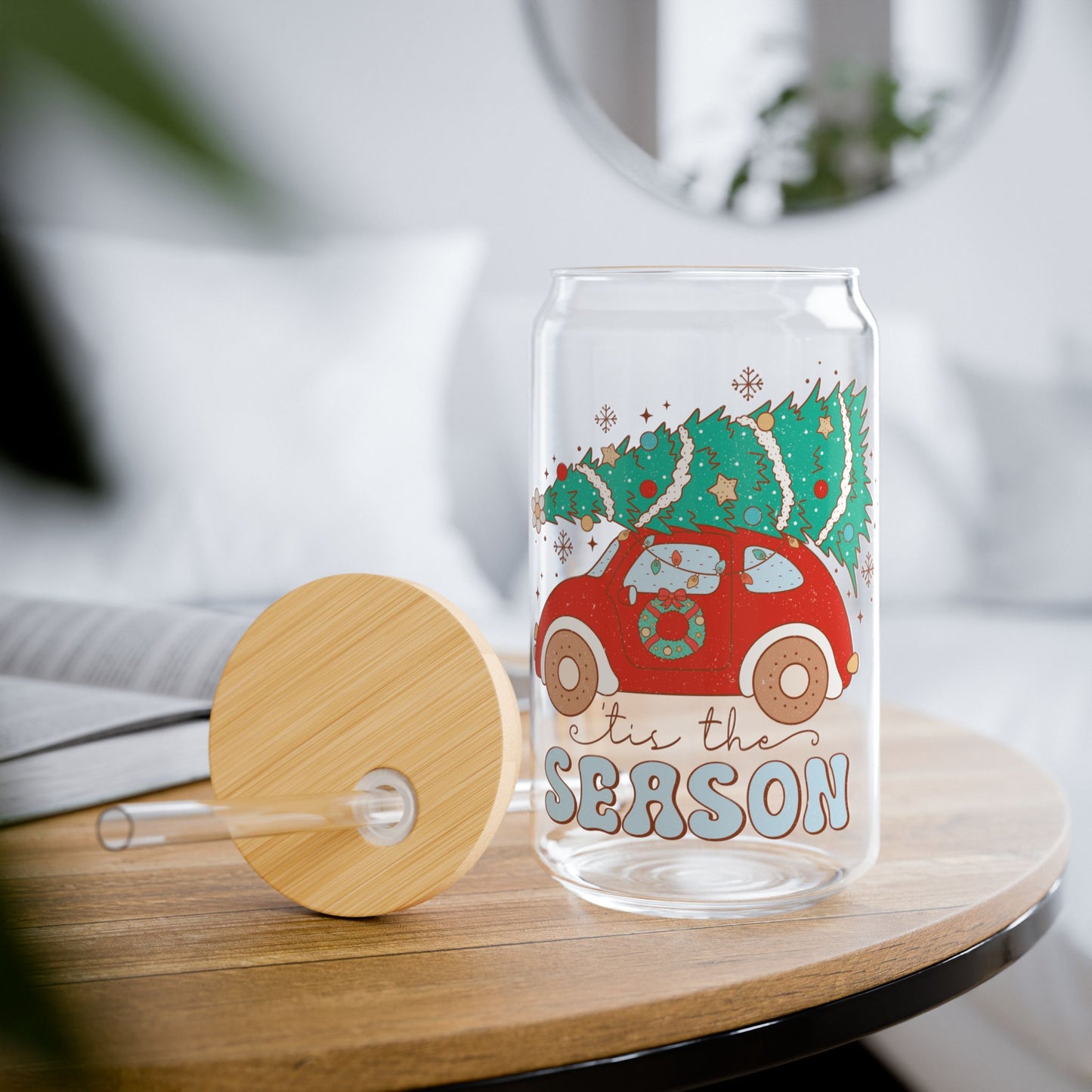 'Tis The Season Retro Christmas Sipper Glass - Best Christmas Gift