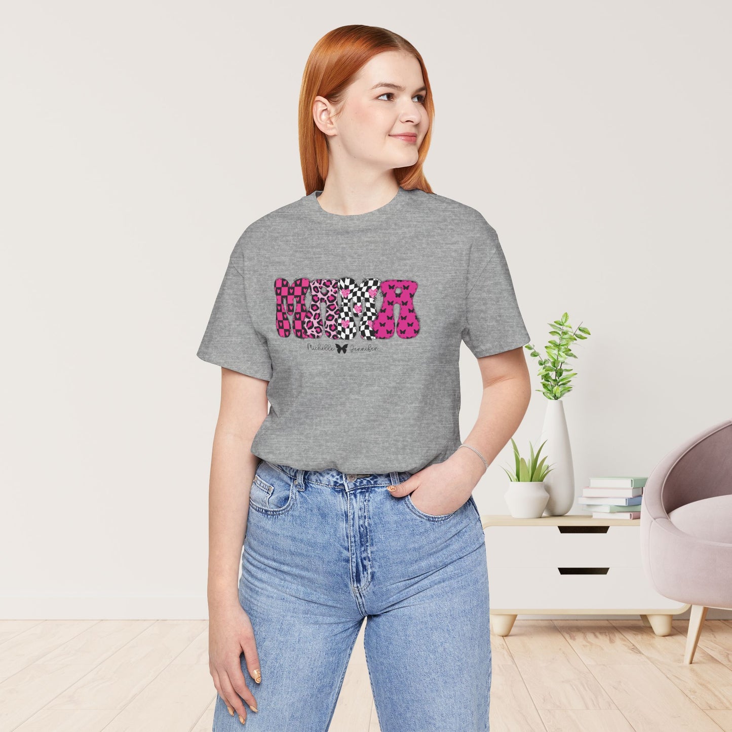 Custom Mama Soft Cotton Tee with Kids Names - Personalized Gift for Mom