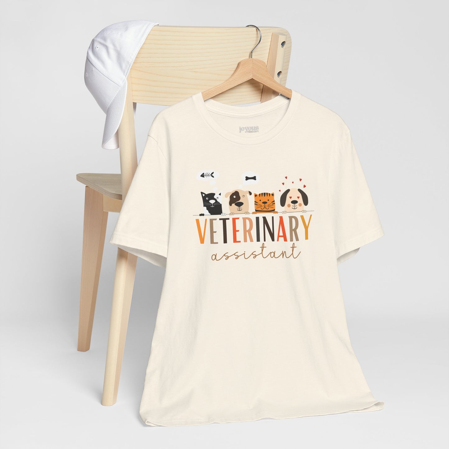Cute Veterinary Assistant Soft Cotton Tee with Dogs and Cats for VET Assistant