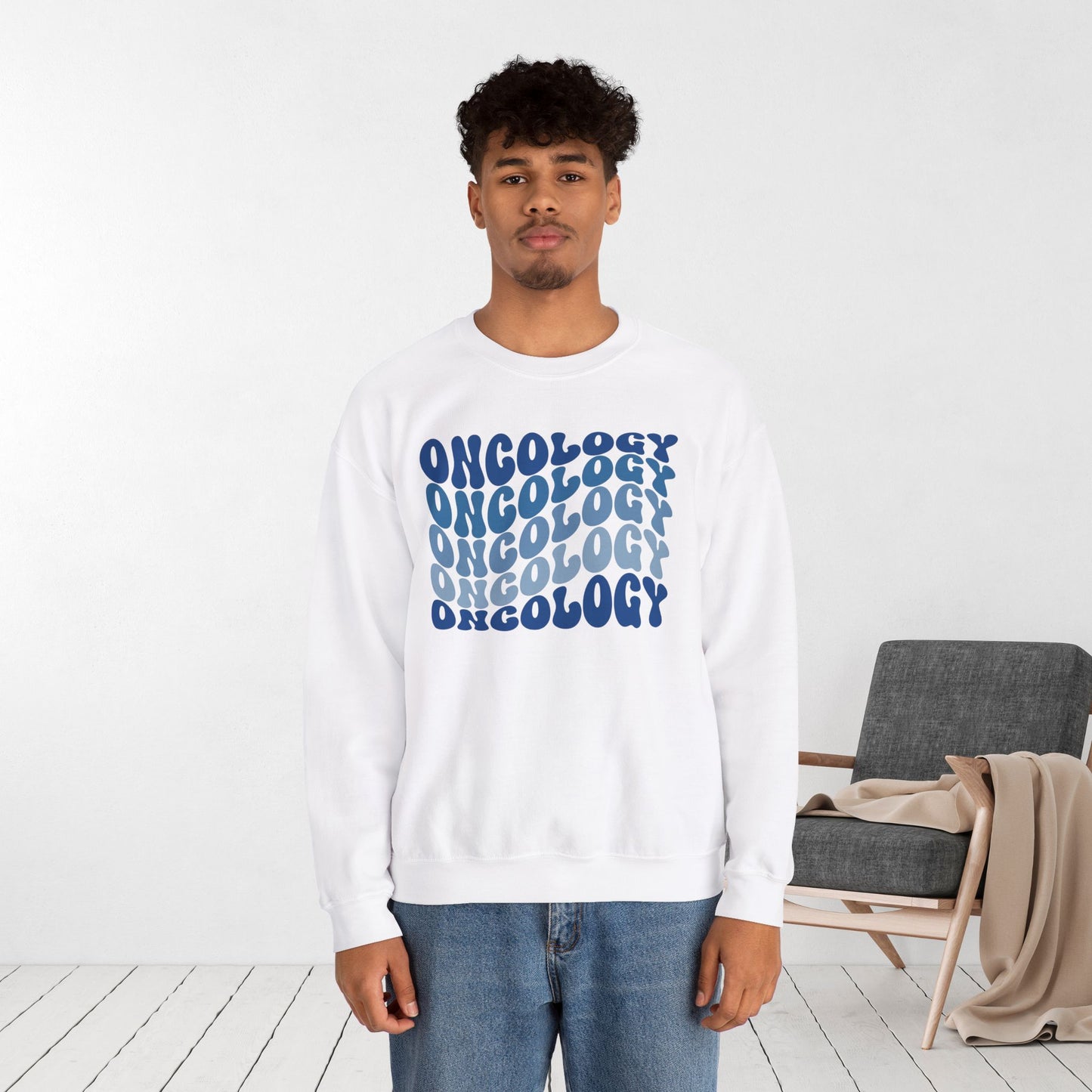Blue Groovy Colorful Oncology Sweatshirt
