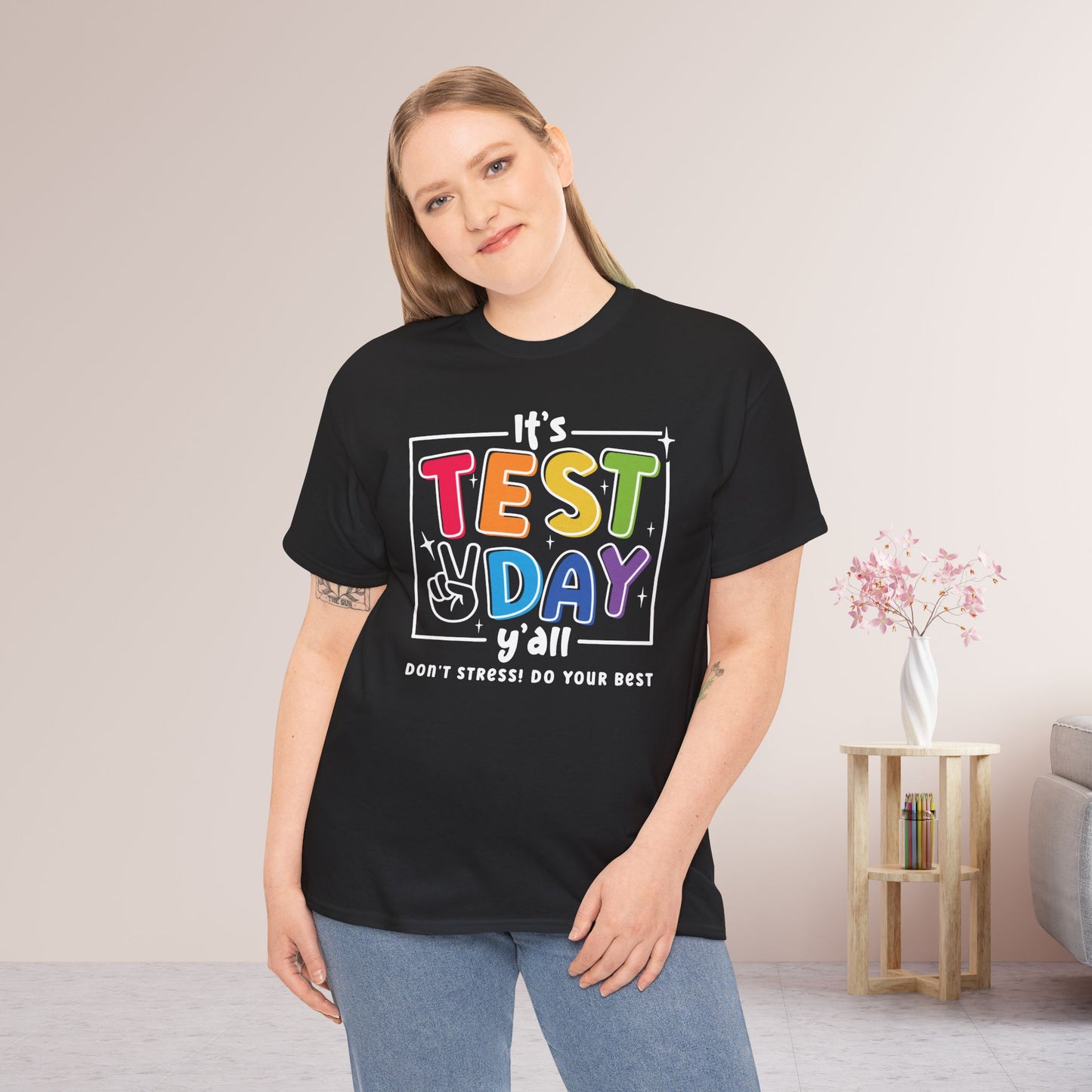 It's Test Day Y'all Teacher Shirt - Back to School Heavy Cotton Tee