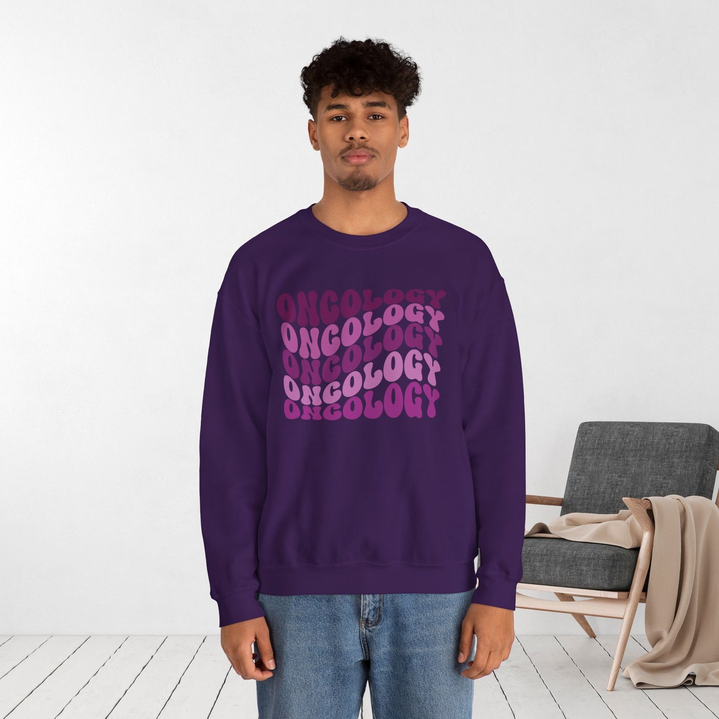 Purple Groovy Colorful Oncology Sweatshirt