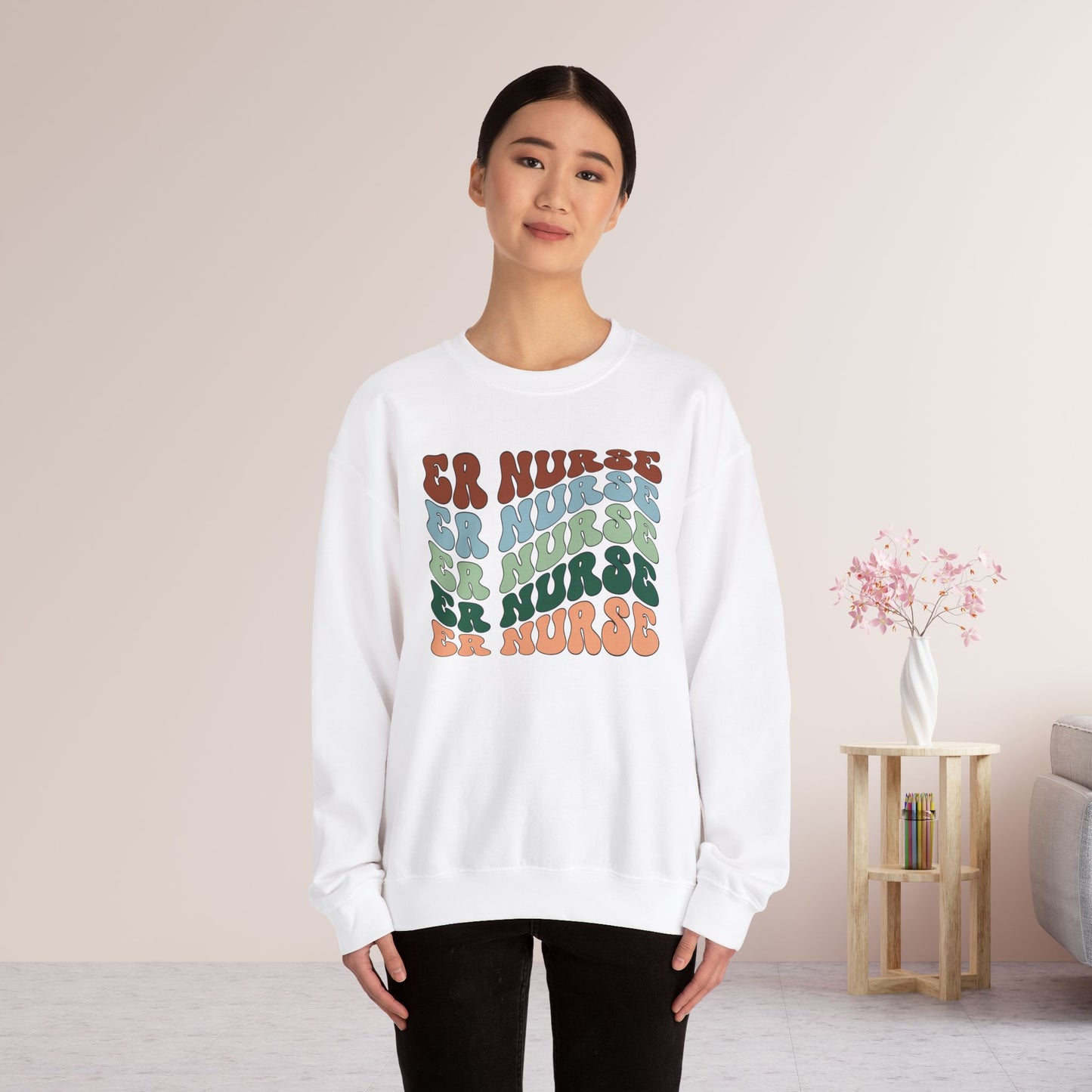 Groovy ER Nurse Sweatshirt - Emergency Nurse Pullover