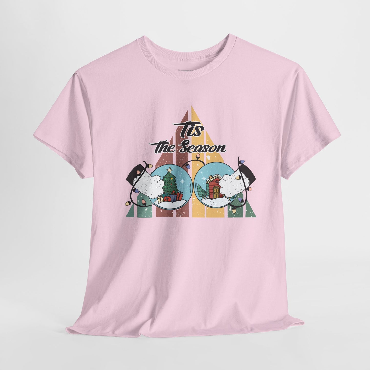 Tis The Season Funny Cat Christmas Heavy Cotton Tee - Cat Lovers Christmas Gift