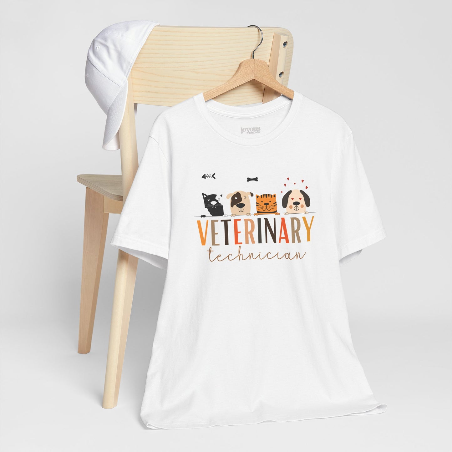 Veterinary Technician Soft Cotton Tee with Cute Dogs and Cats for VET Technician