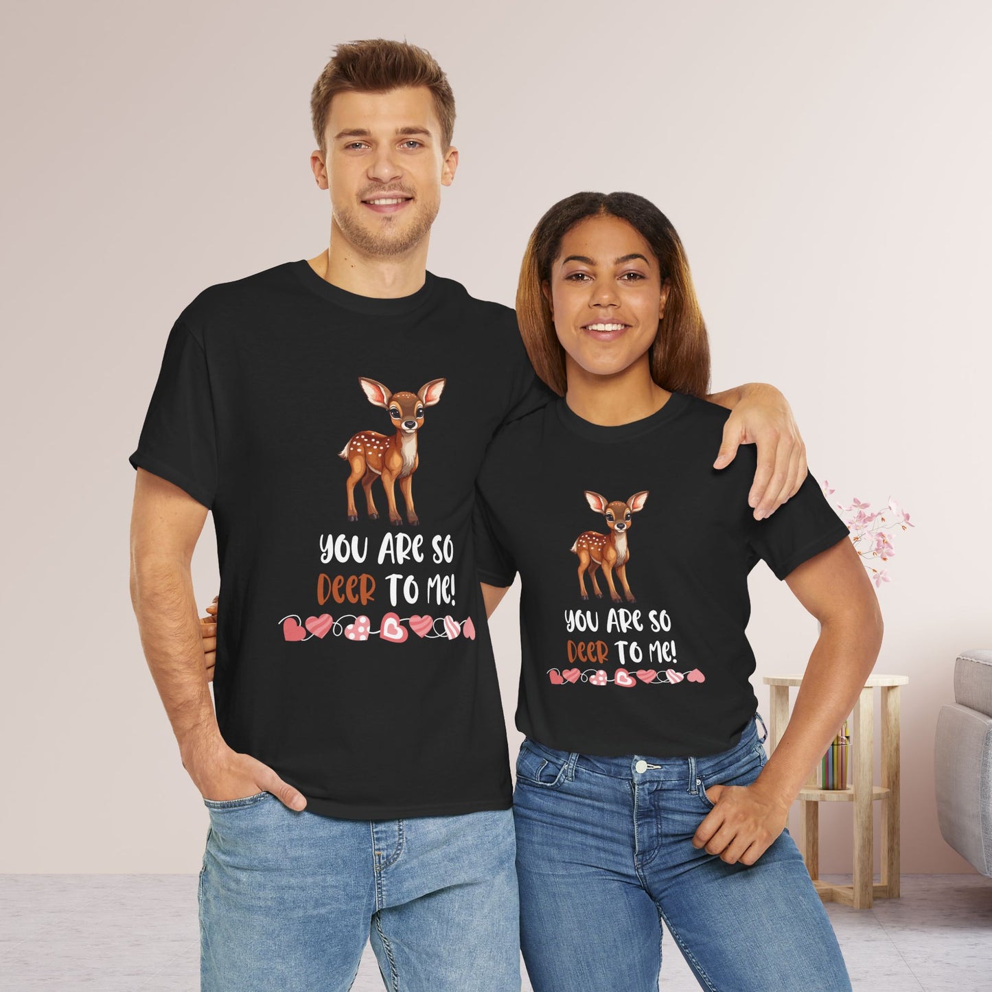 Valentine's Day Teacher Shirt - You are so Deer to Me Heavy Cotton Tee