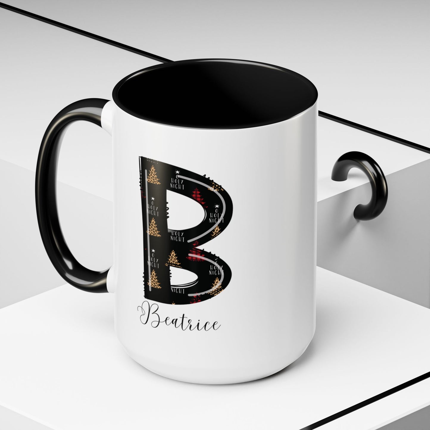 Custom Christmas Initial Letter Mug with Name - Personalized Christmas Gifts A-Z
