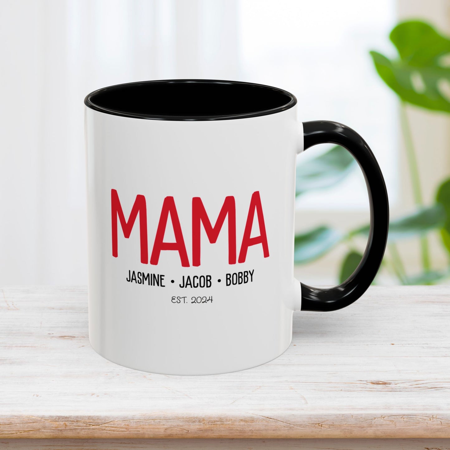 Personalized Mama Coffee Mug with Kids Names - Custom Mom Gifts for Mother's Day