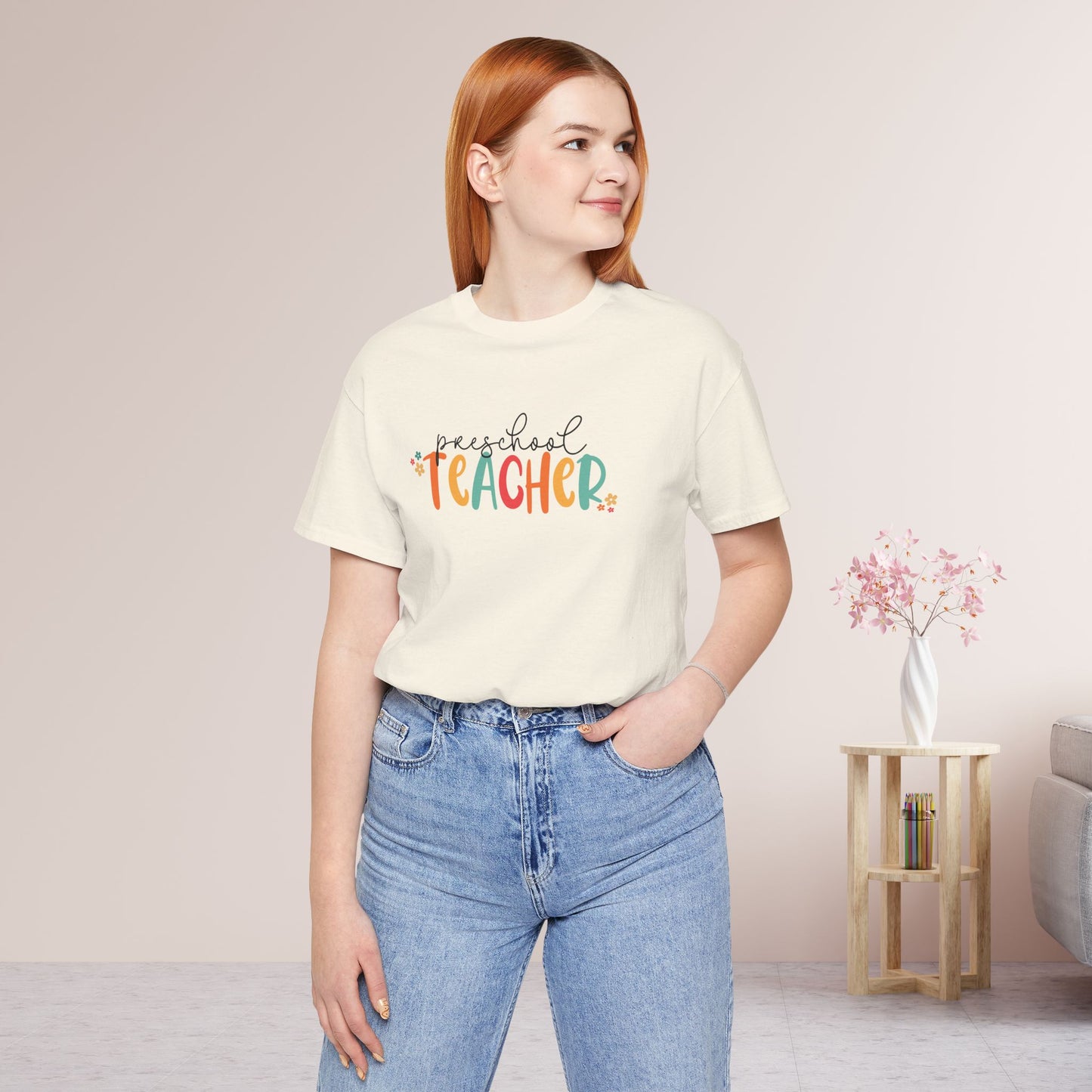 Trendy Preschool Teacher Soft Cotton Tee - Back to School Shirt