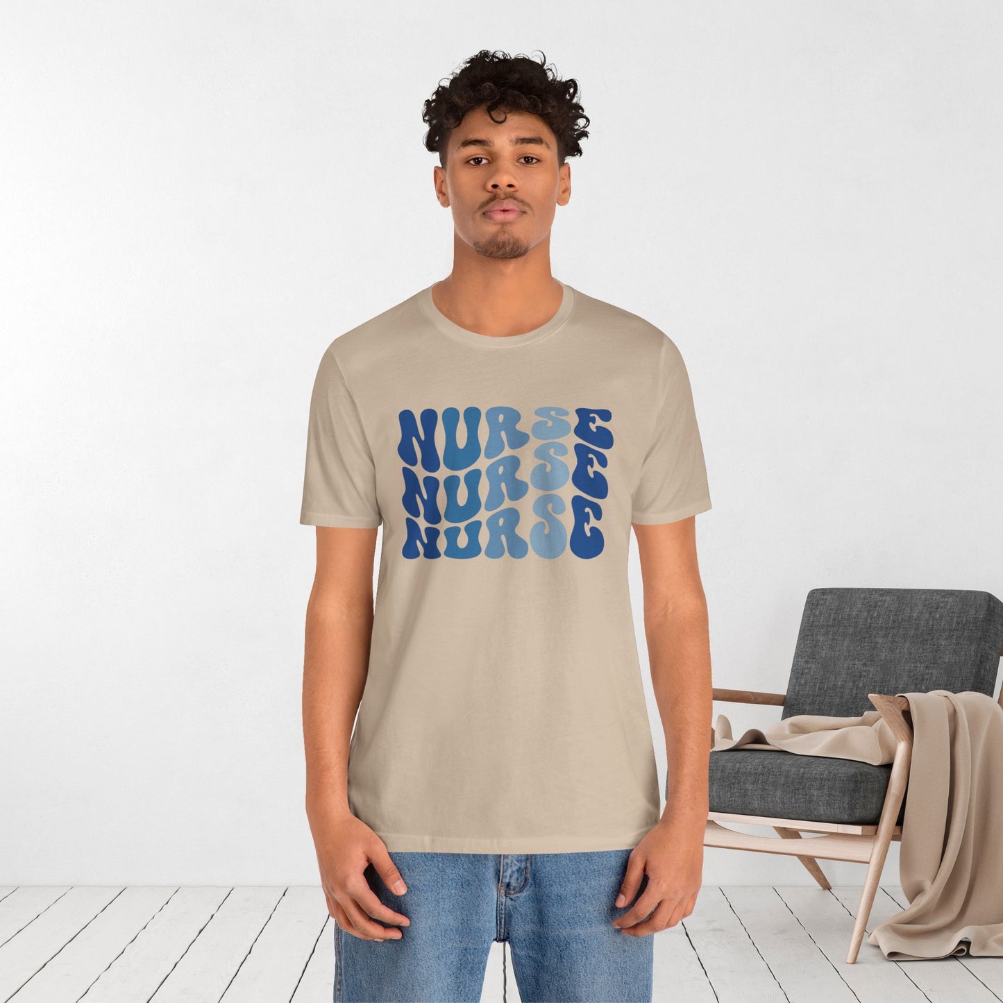 Groovy Blue Nurse Shirt - Registered Nurse Soft Cotton Tee