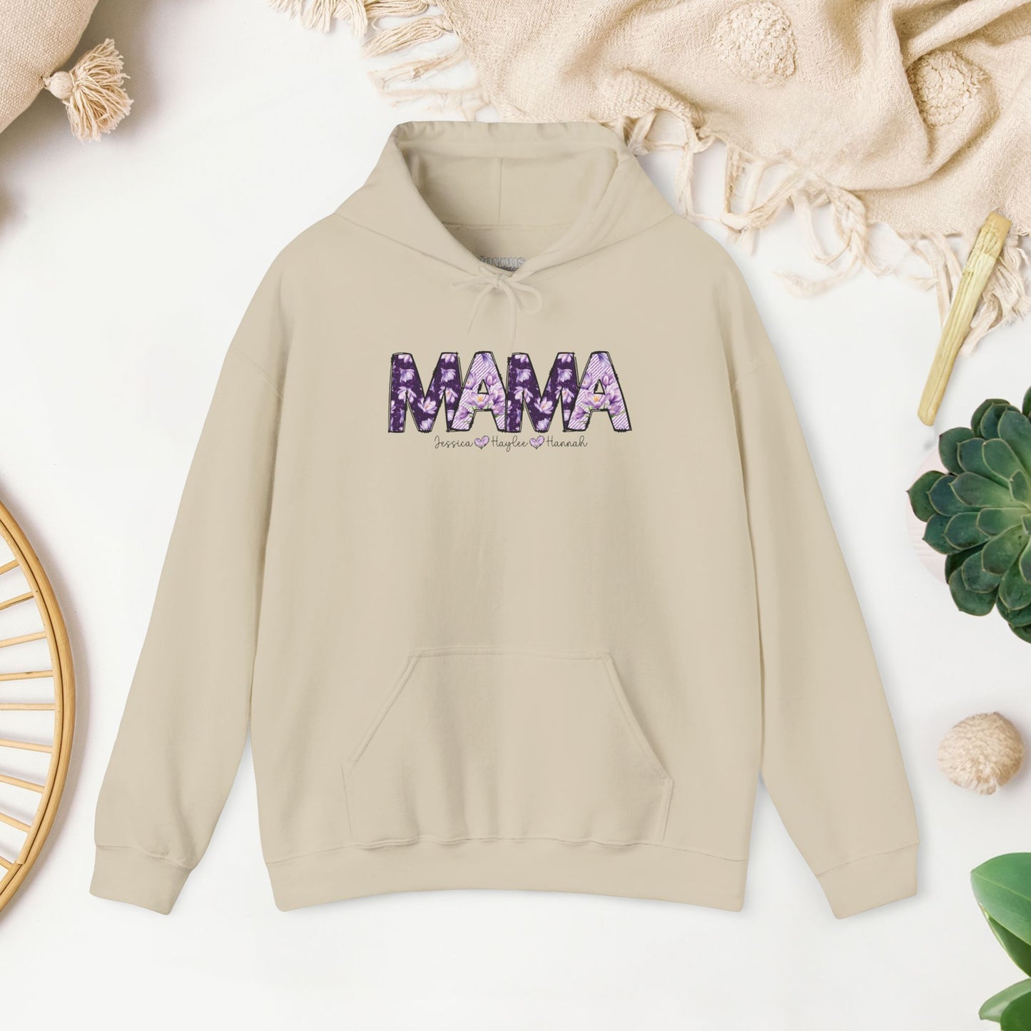 Custom Mama Hoodie with Kids Name - Personalized Gift for Mom