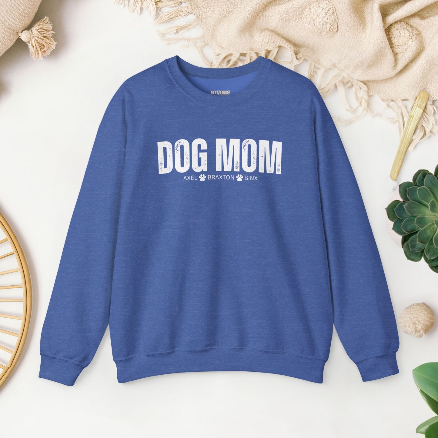 Custom Dog Mom Sweatshirt with Dogs Name - Personalized Gift for Dog Mom
