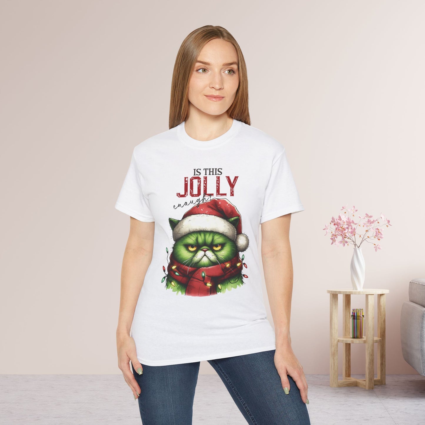 Is This Jolly Enough Christmas Cat Ultra Cotton Tee