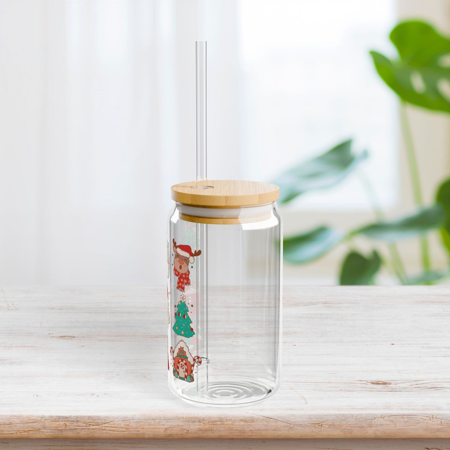 Cute Retro Christmas Sipper Glass - Best Christmas Gift
